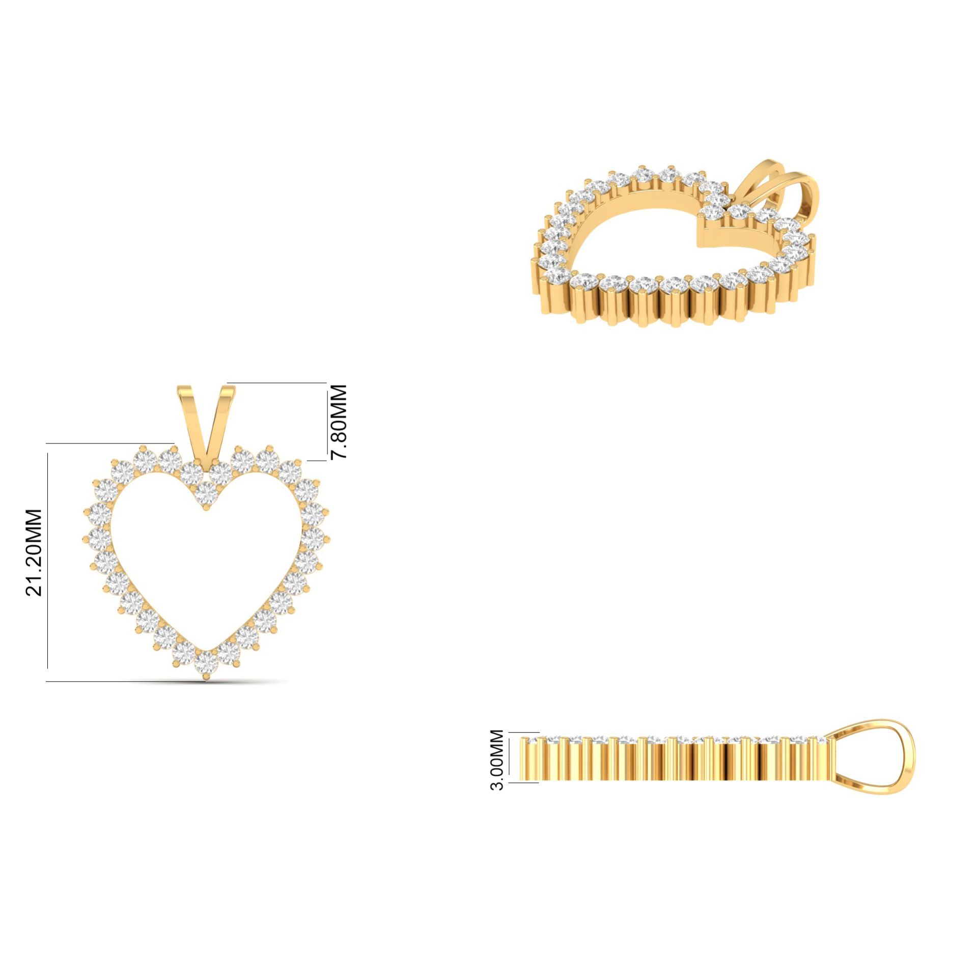 Moissanite Diamond Hea...