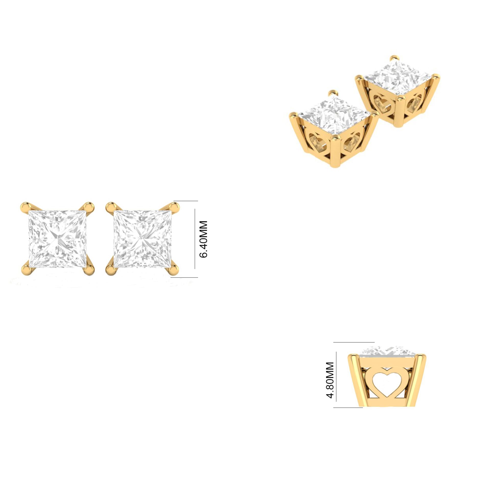 Princess Cut Moissanit...