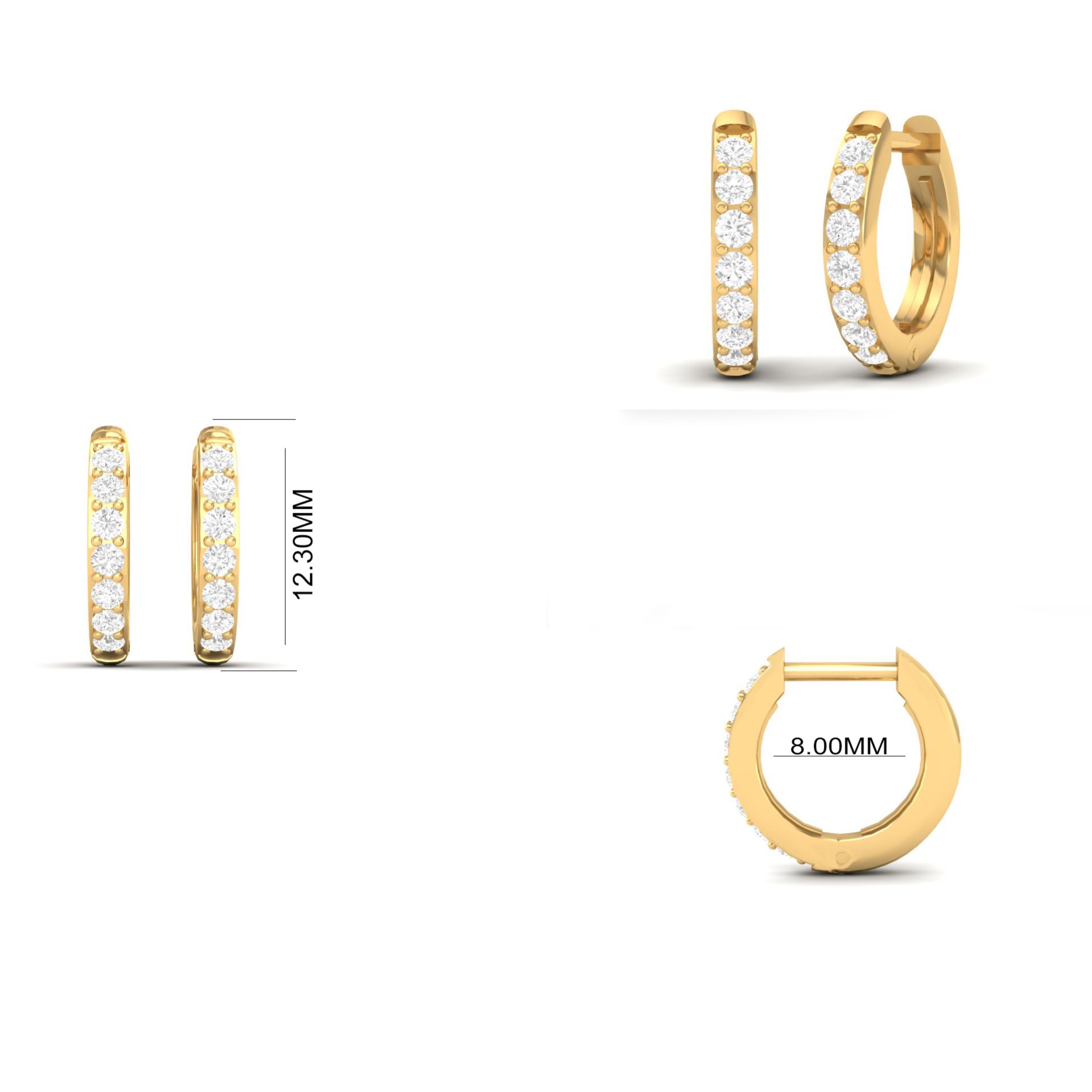 Moissanite Huggie Hoop...