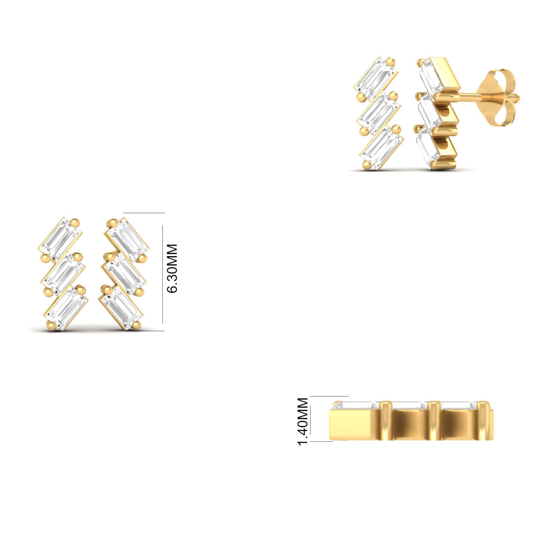 Baguette Moissanite St...