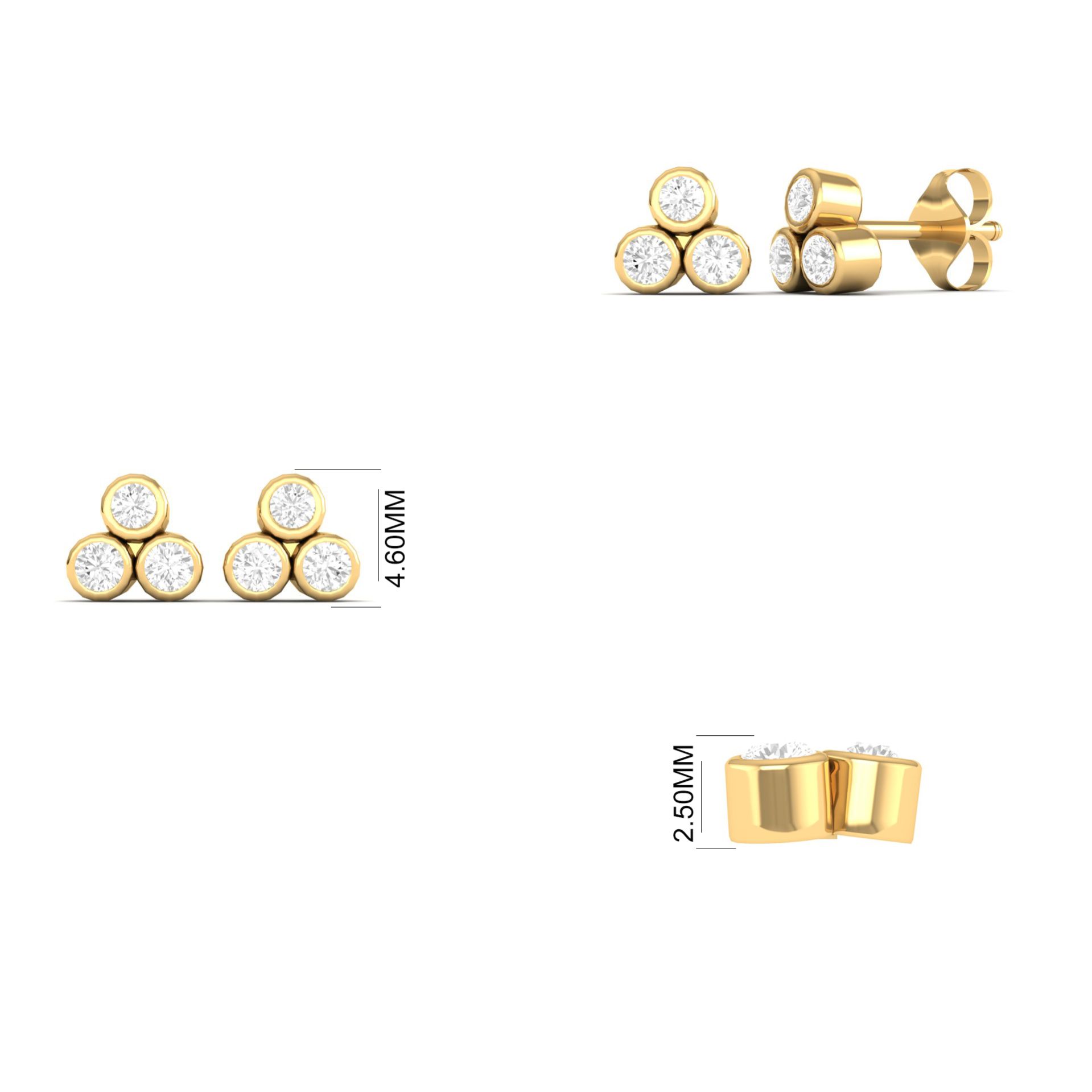 Triple Moissanite Clus...