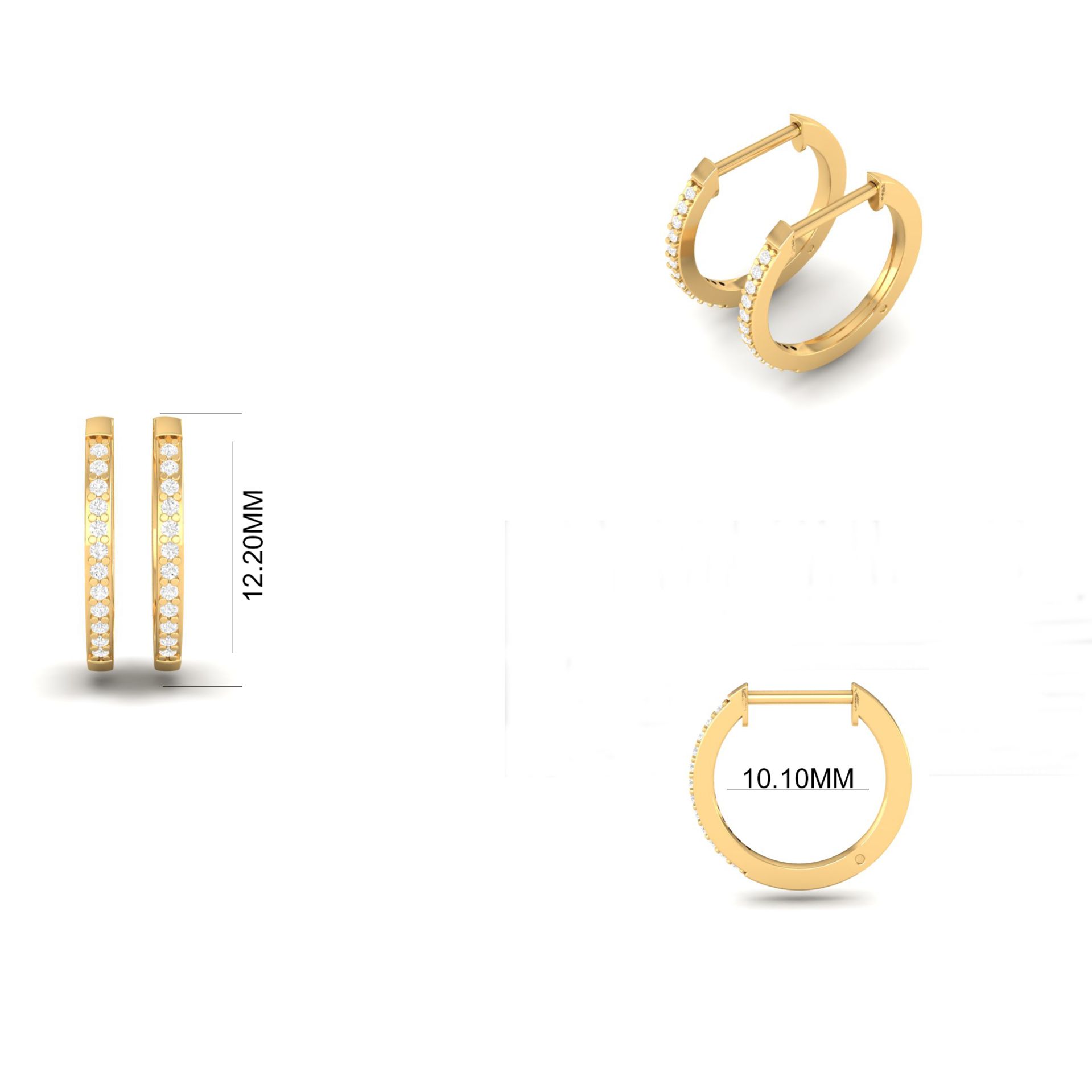 Moissanite Gold Hoop E...