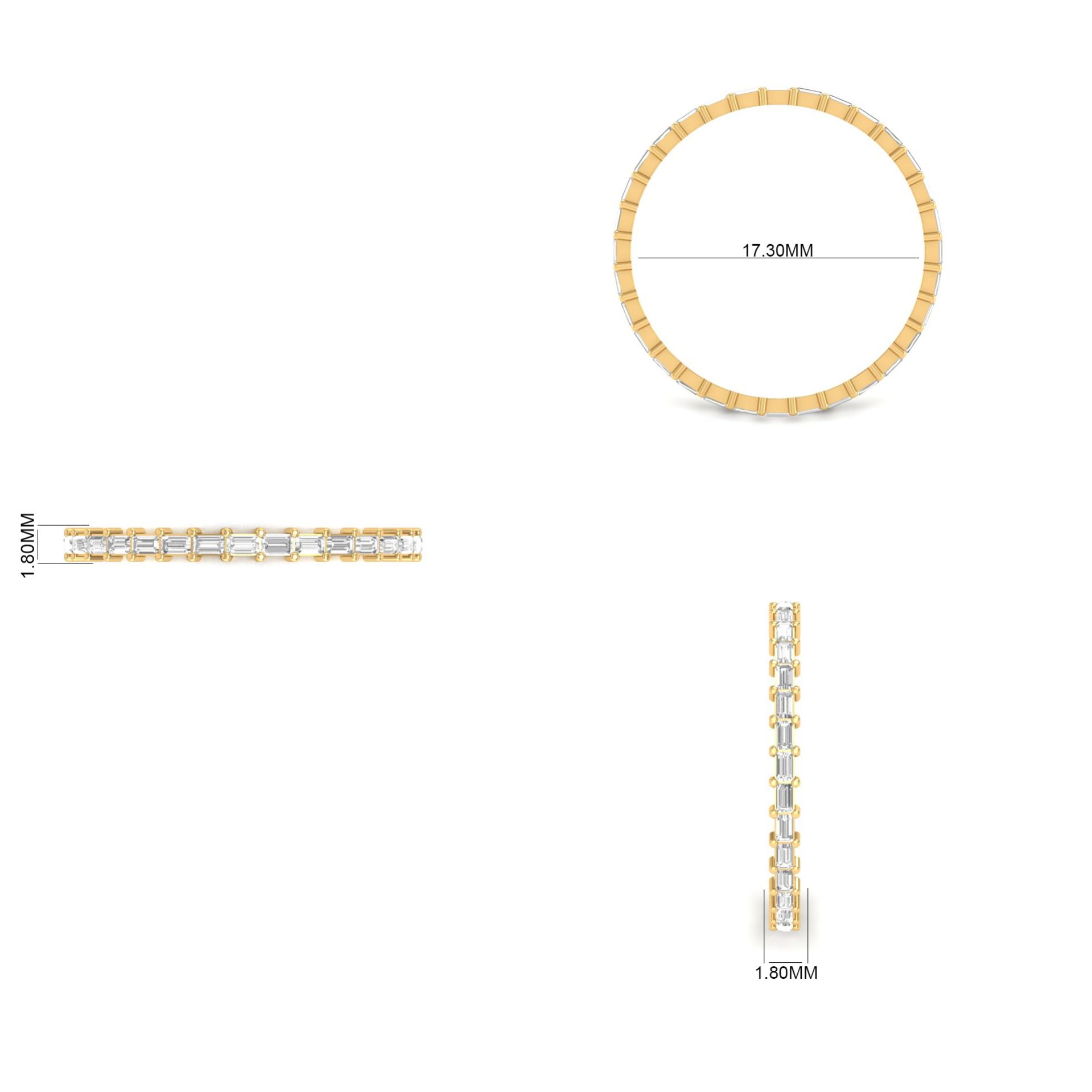 Baguette Cut Moissanit...