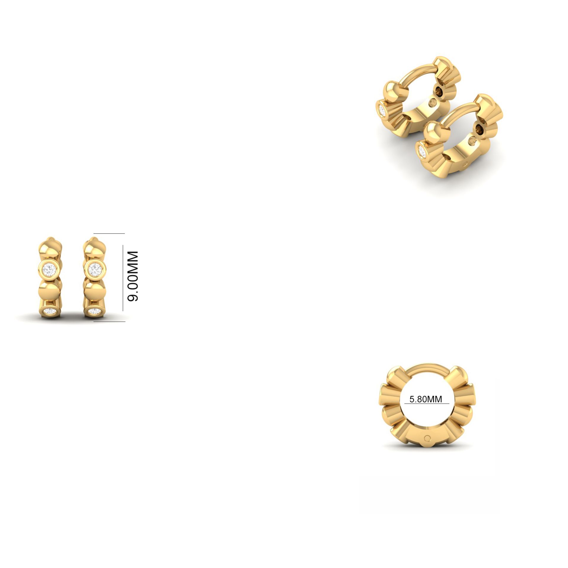 Bezel Set Diamond Hugg...