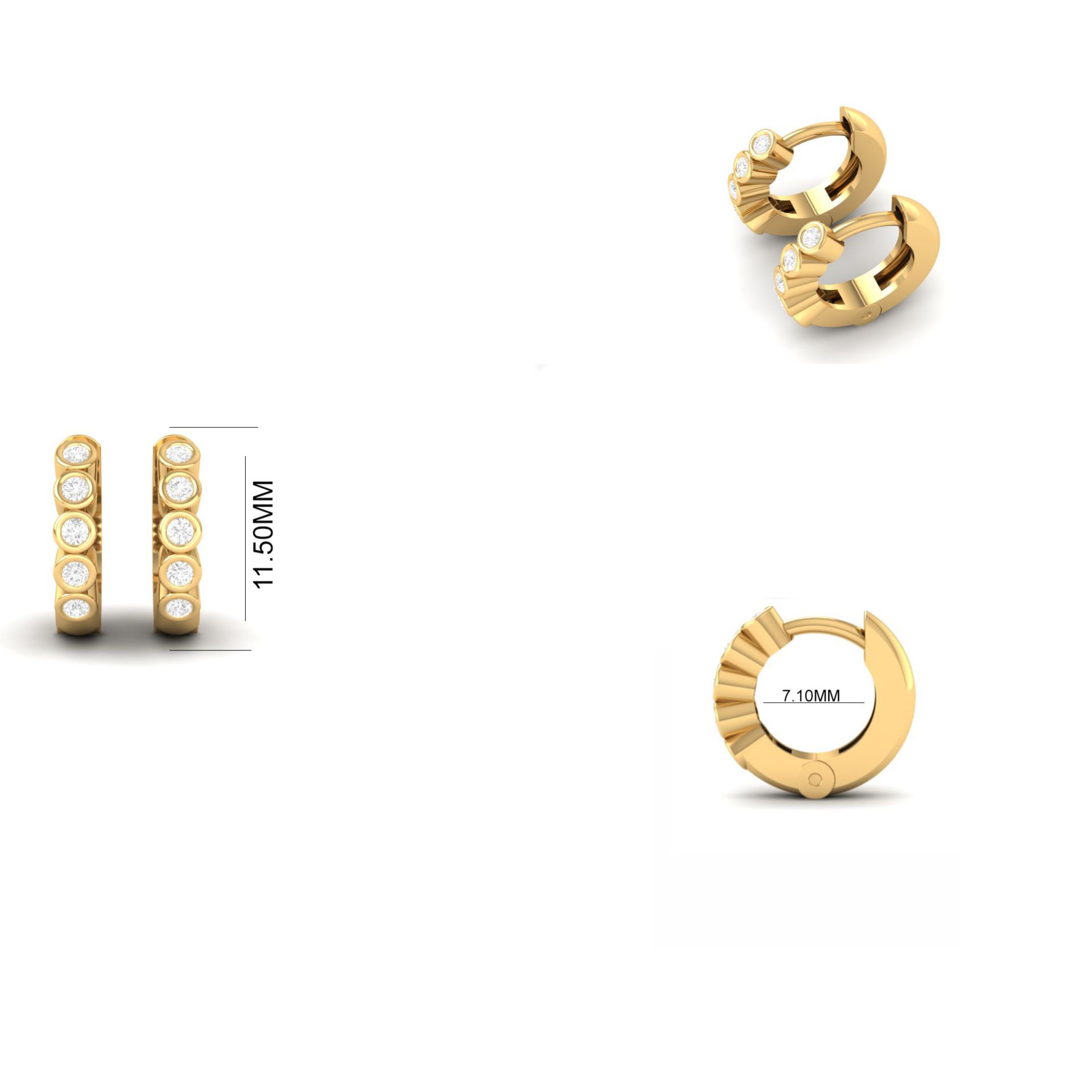 Bezel Set Diamond Hugg...