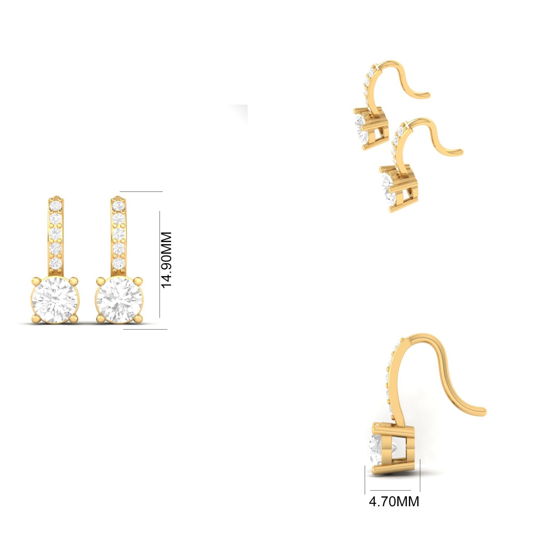 Moissanite Drop Earrin...
