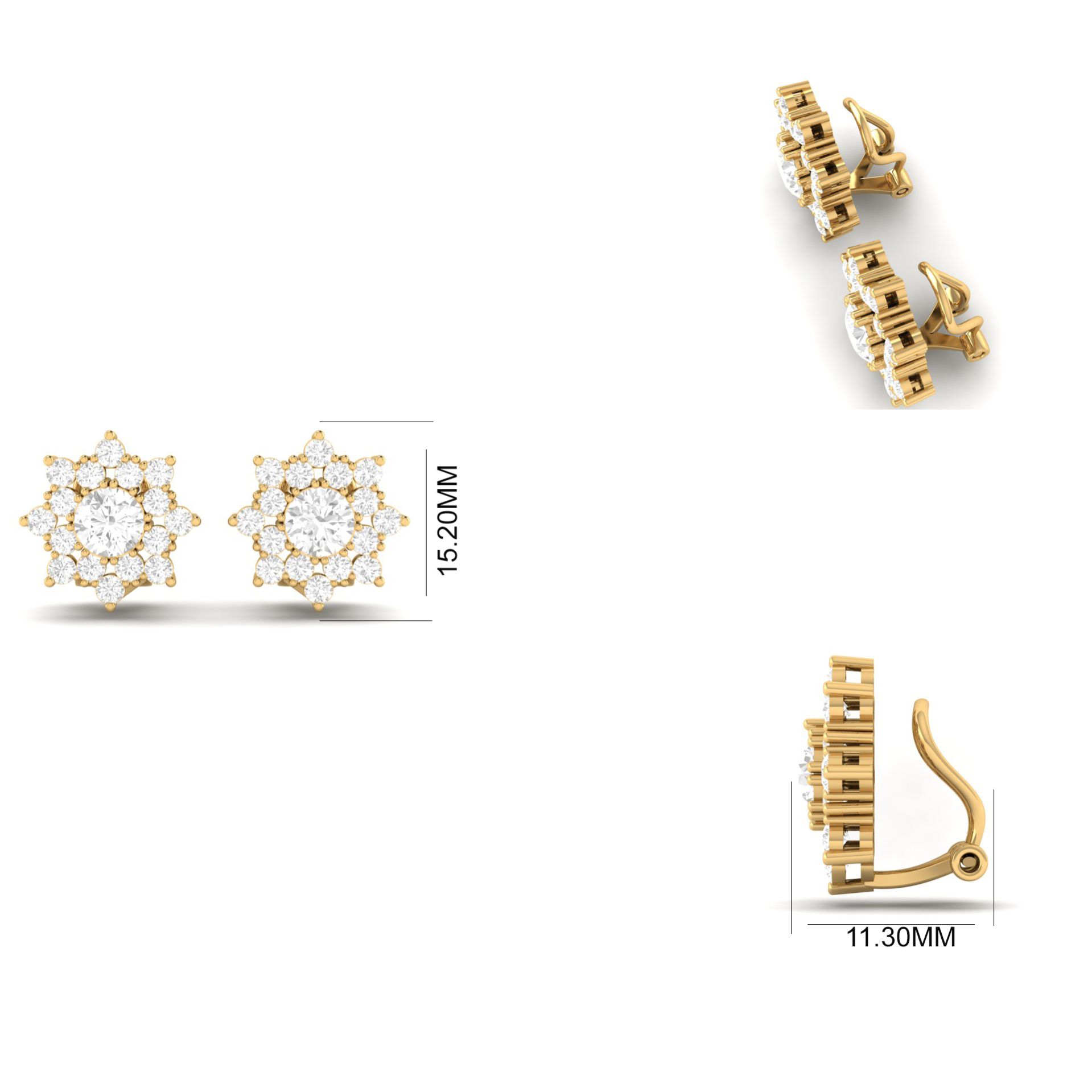 Floral Clip On Earring...