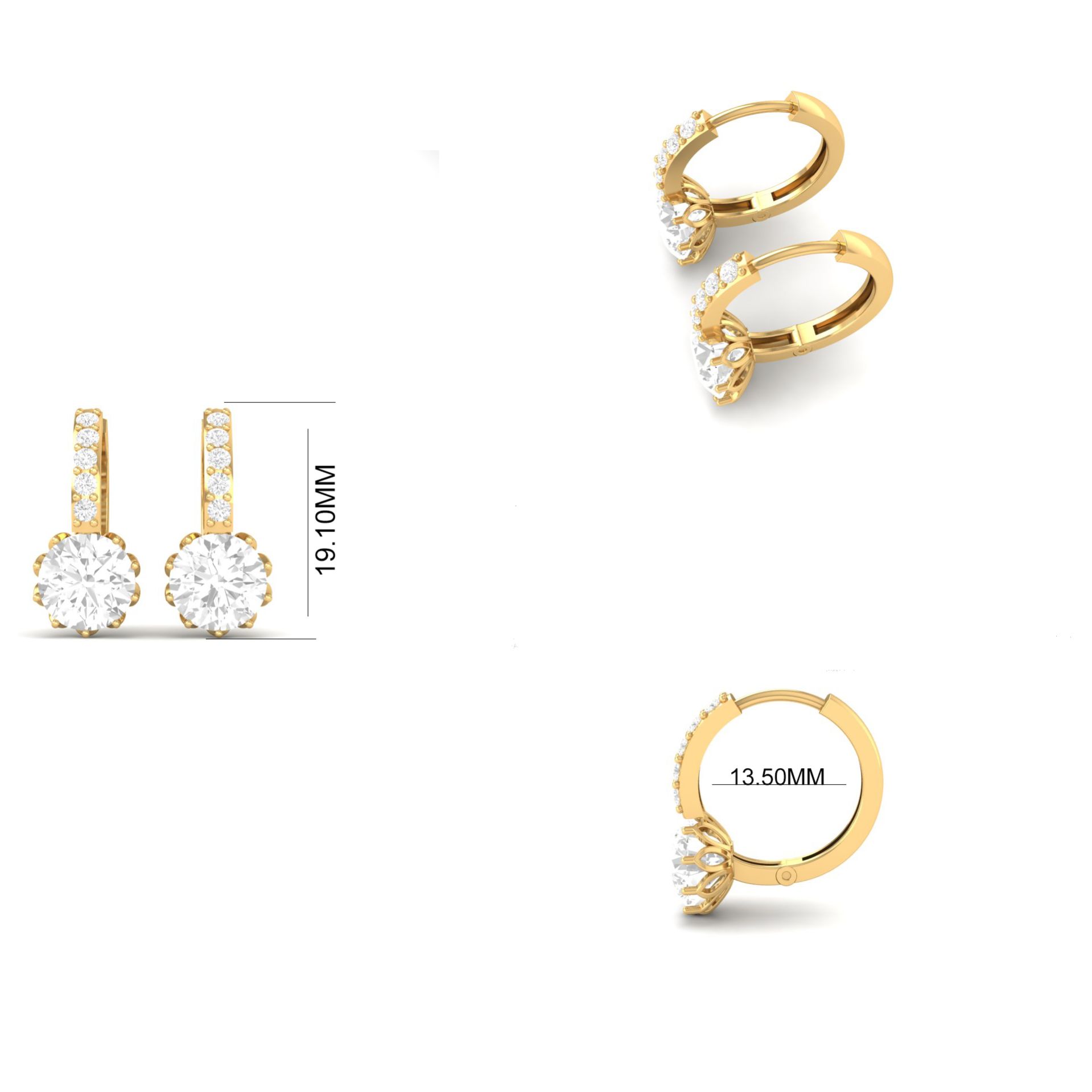 Pave Drop Diamond Earr...