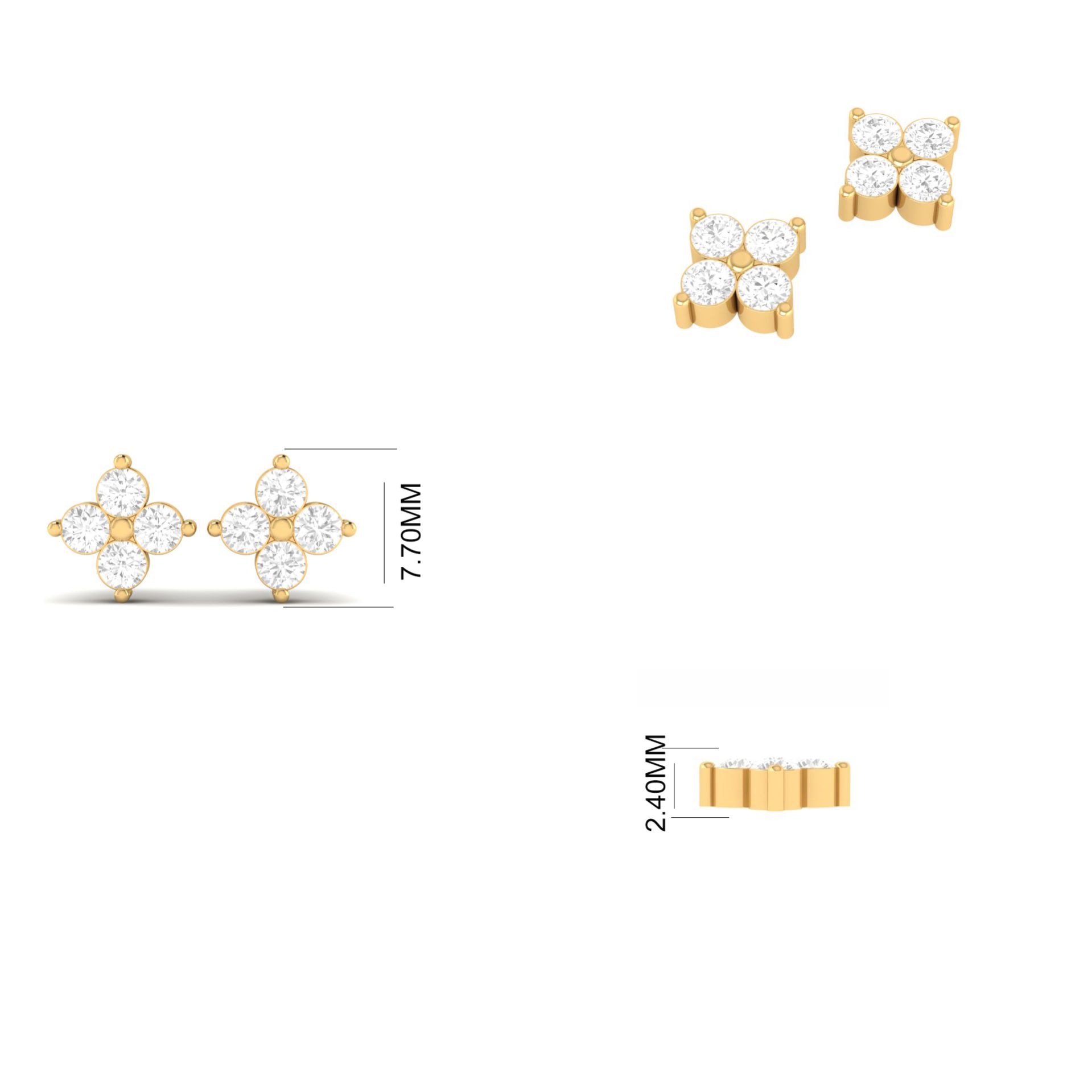 Floral Diamond Stud Ea...