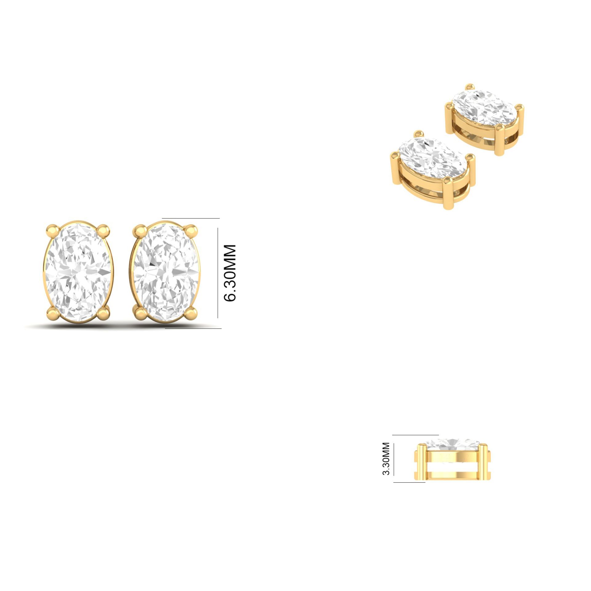 Oval Solitaire Diamond...