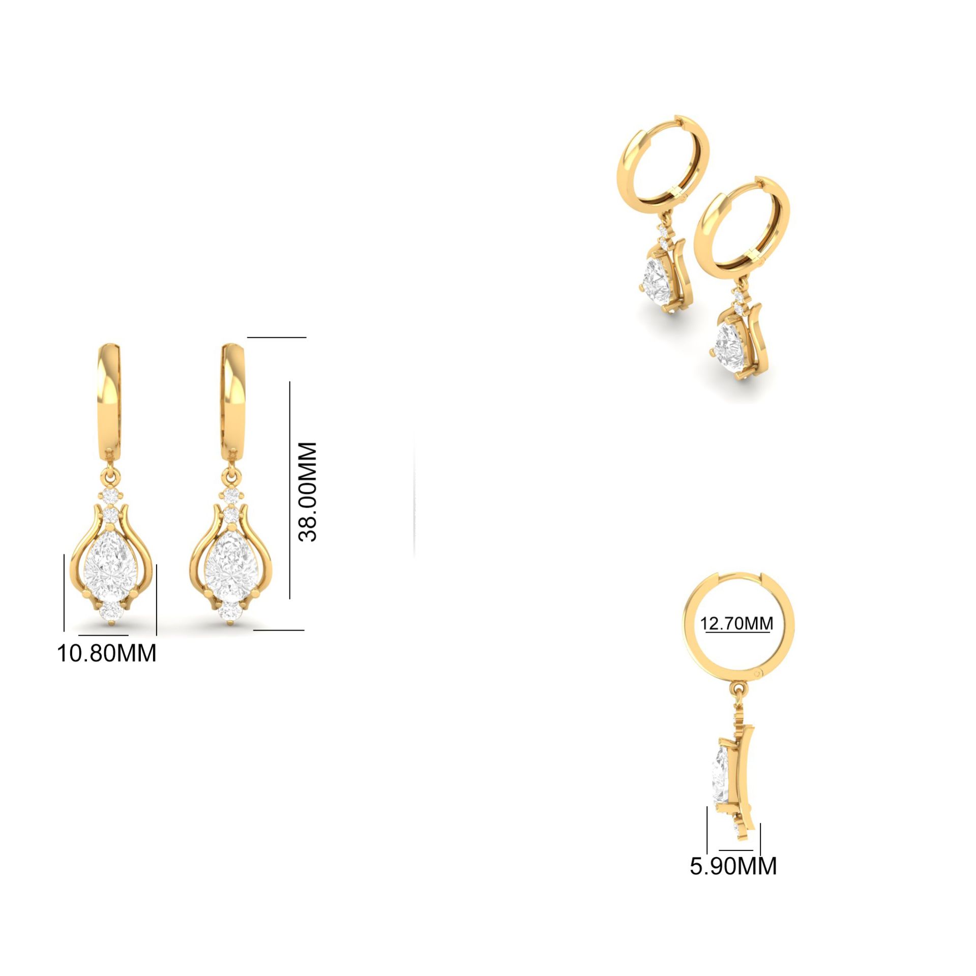 Pear Cut Moissanite Dr...