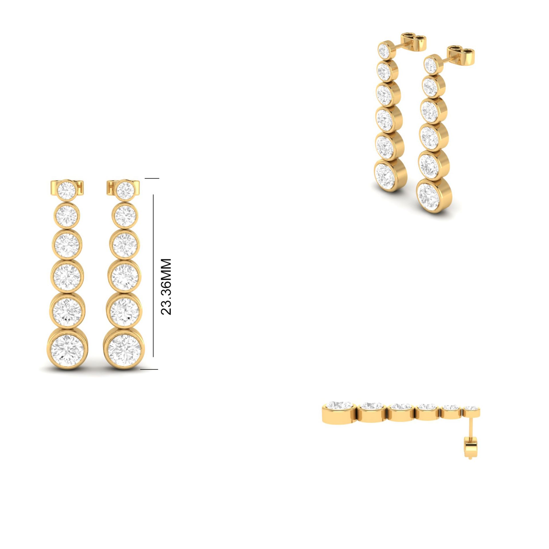 Bezel Set Moissanite L...