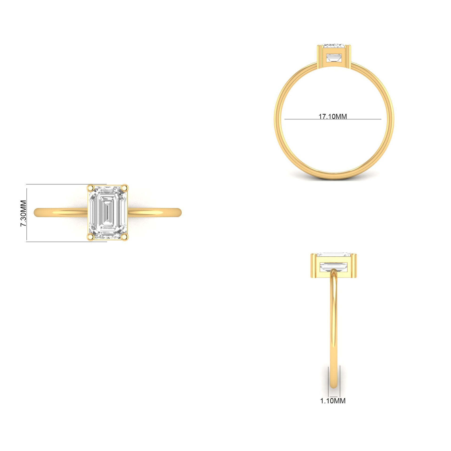 Emerald Cut Solitaire ...