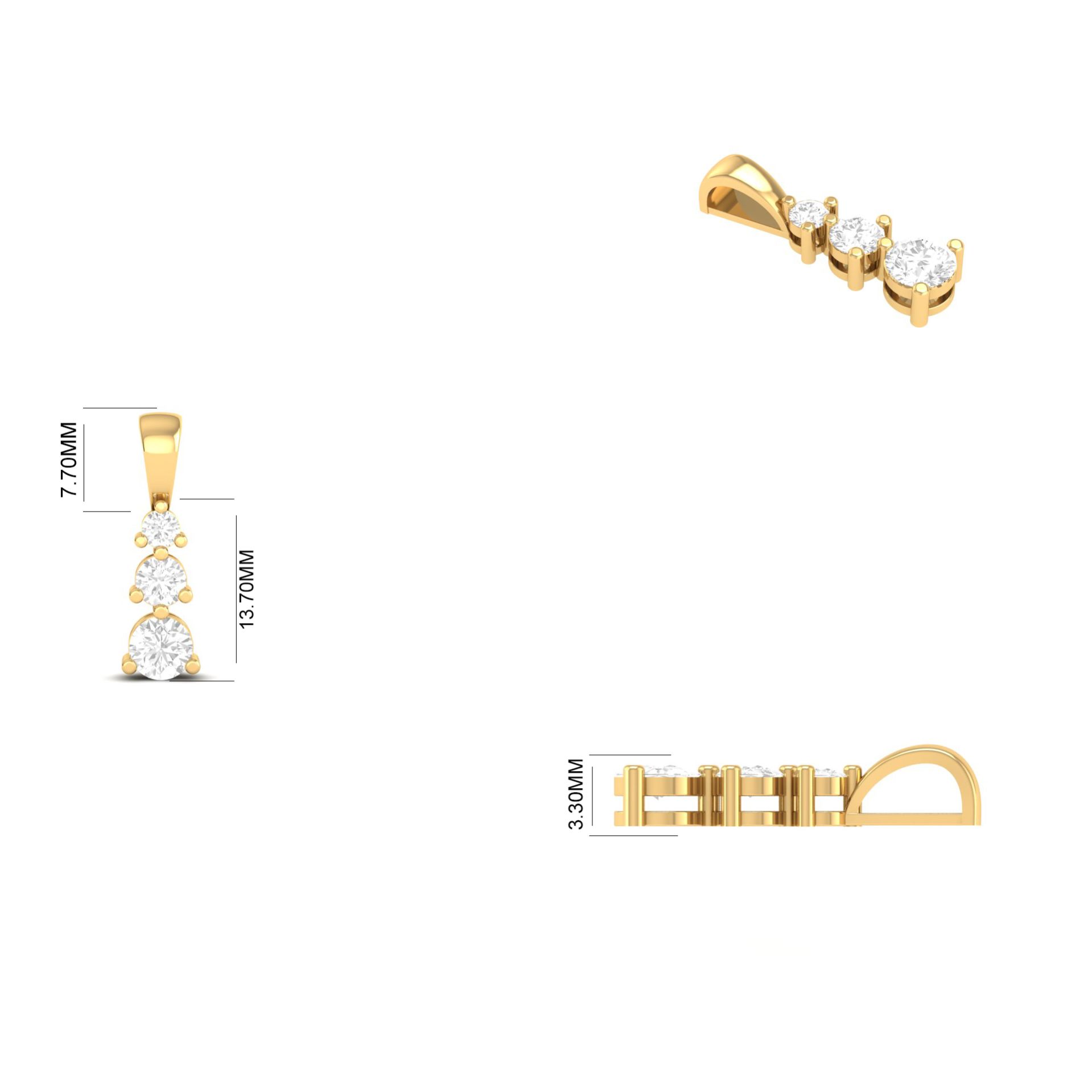 Three Stone Drop Penda...