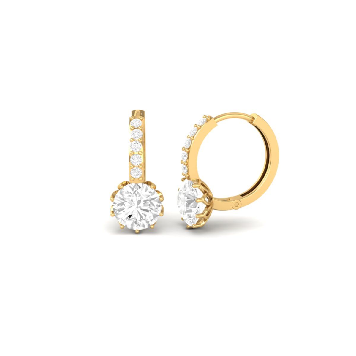Pave Drop Diamond Earr...