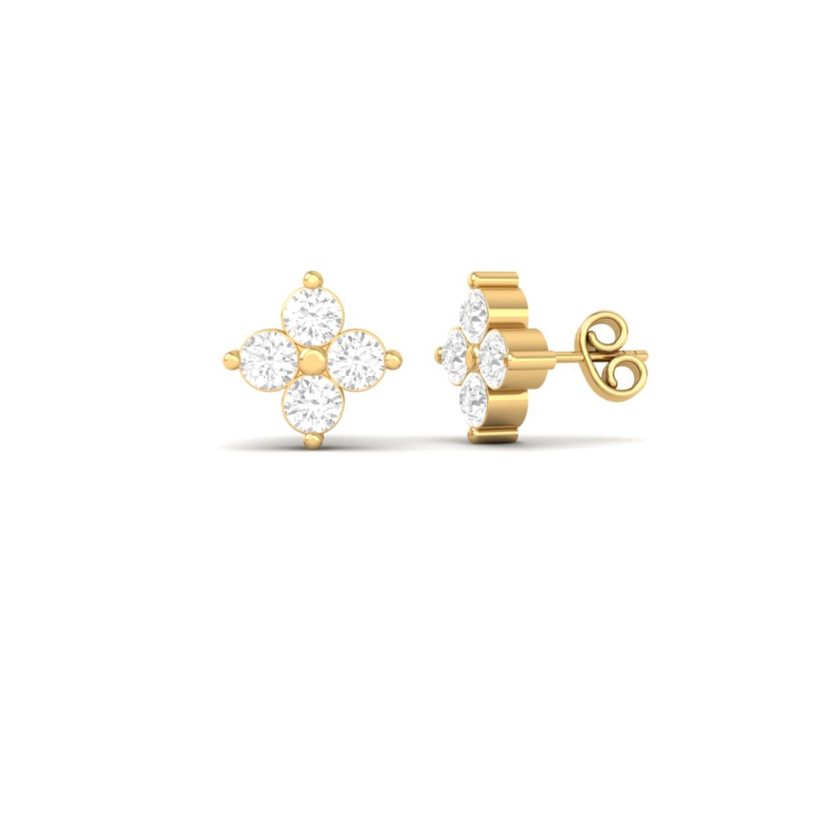 Floral Diamond Stud Ea...