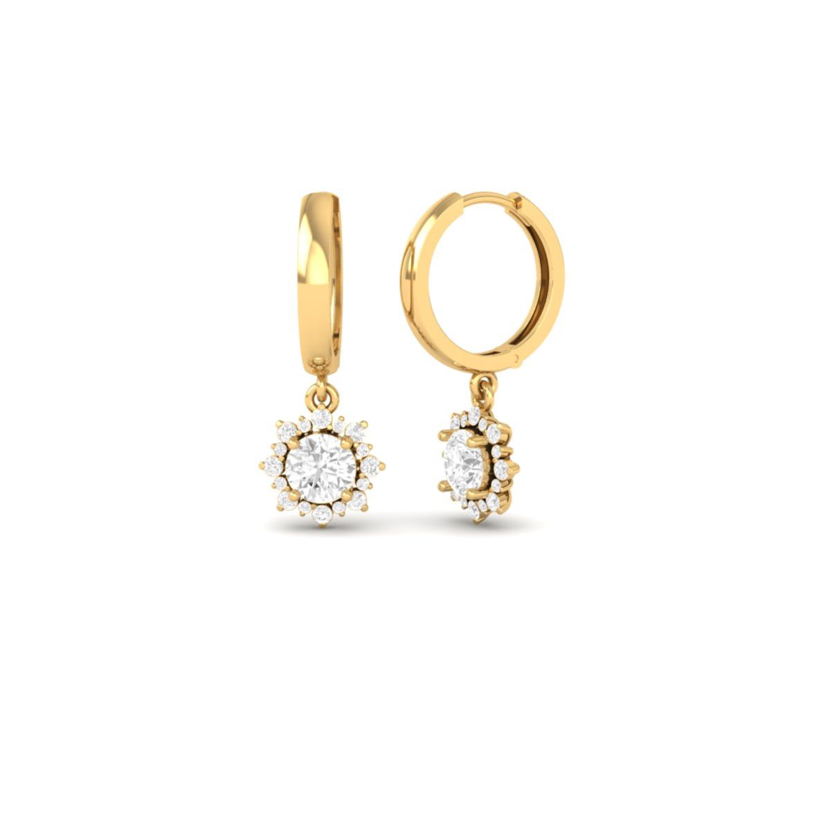 Moissanite Flower Drop...