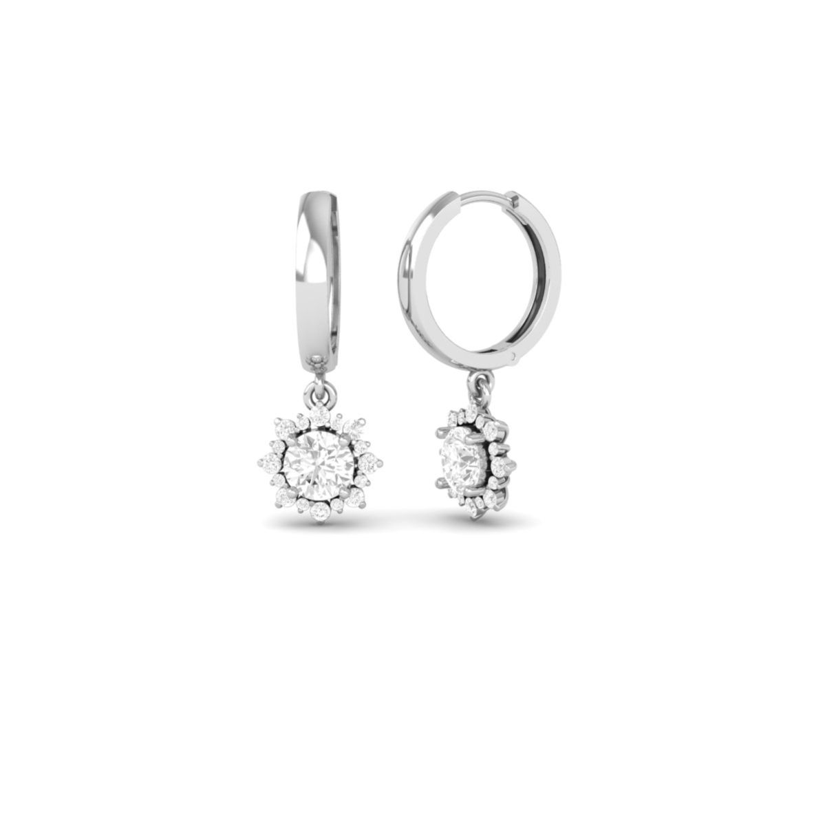 Moissanite Flower Drop...