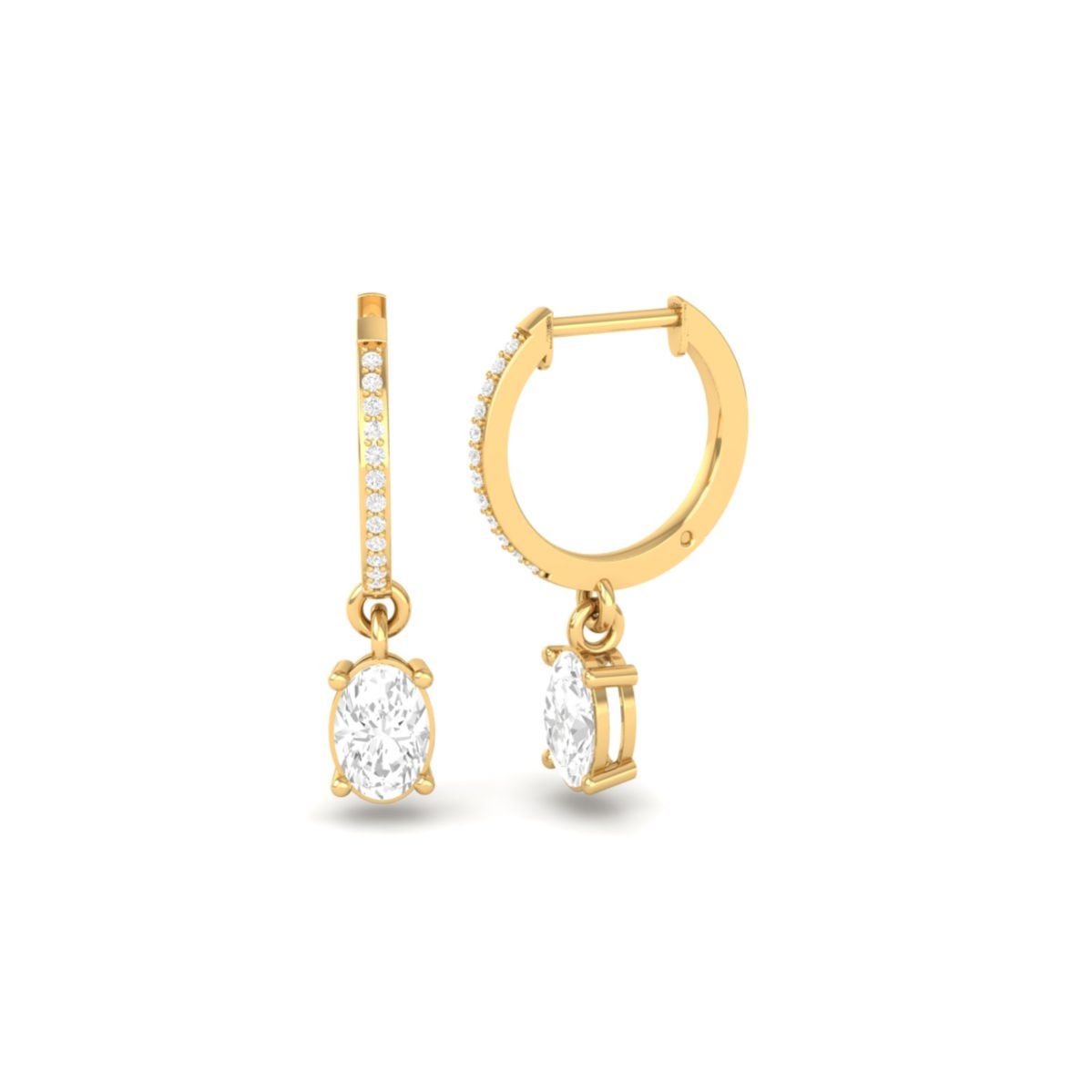 Oval Moissanite Drop E...