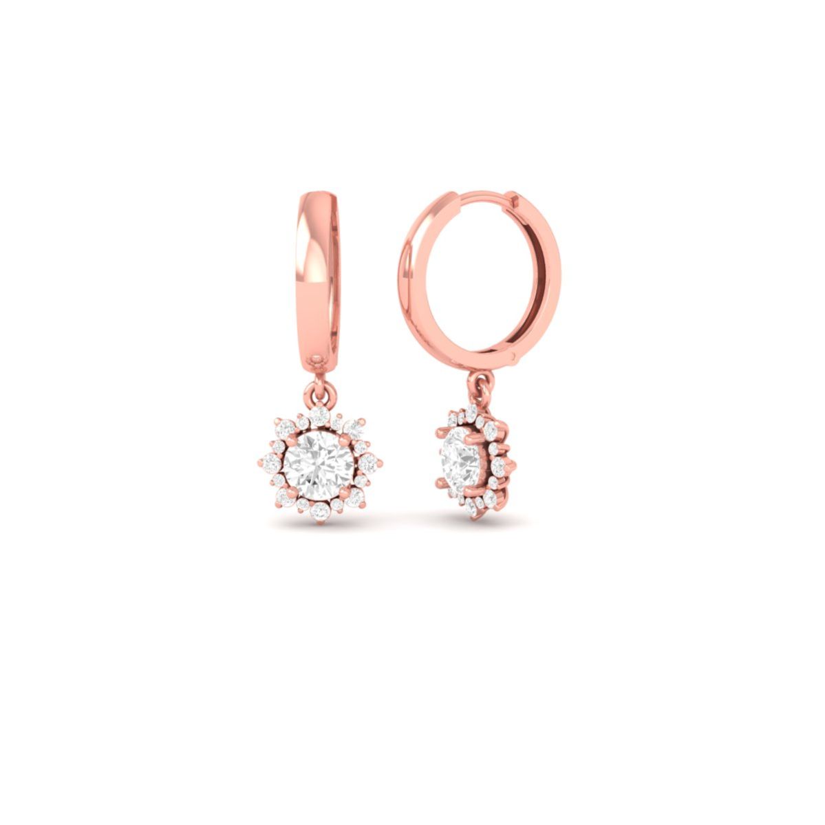 Moissanite Flower Drop...