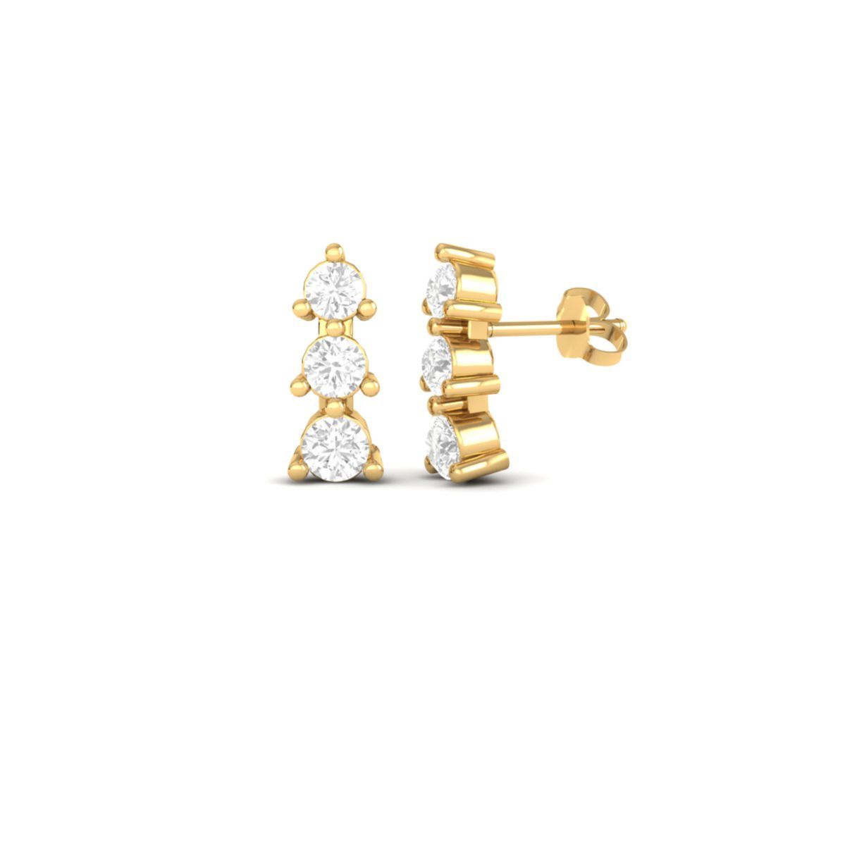 3 Stone Moissanite Dro...