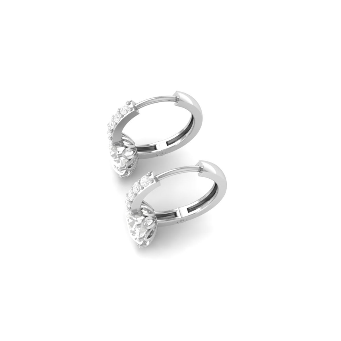 Pave Drop Diamond Earr...