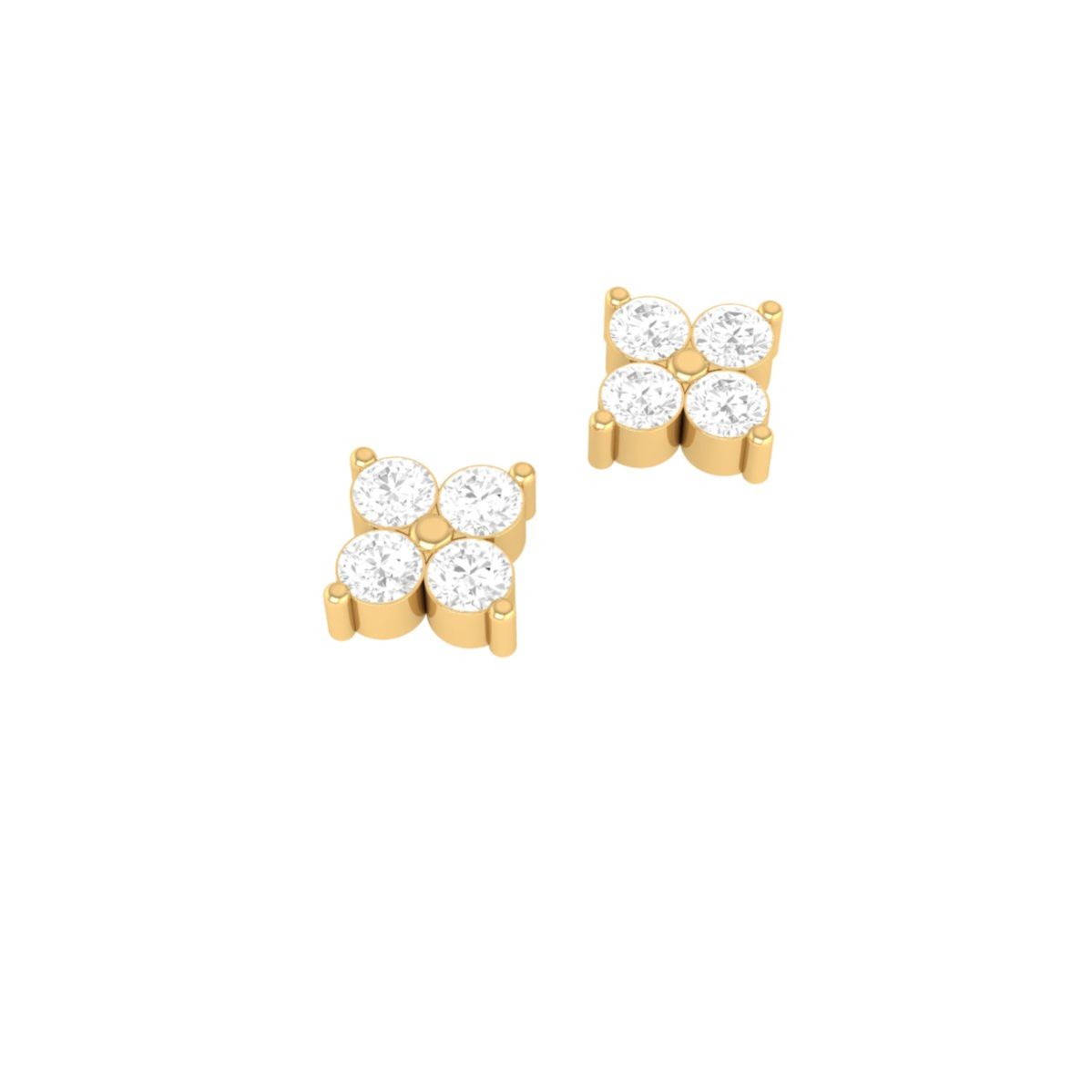 Floral Diamond Stud Ea...