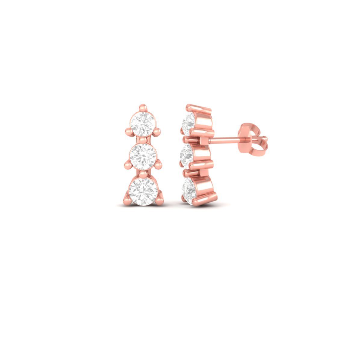 3 Stone Moissanite Dro...