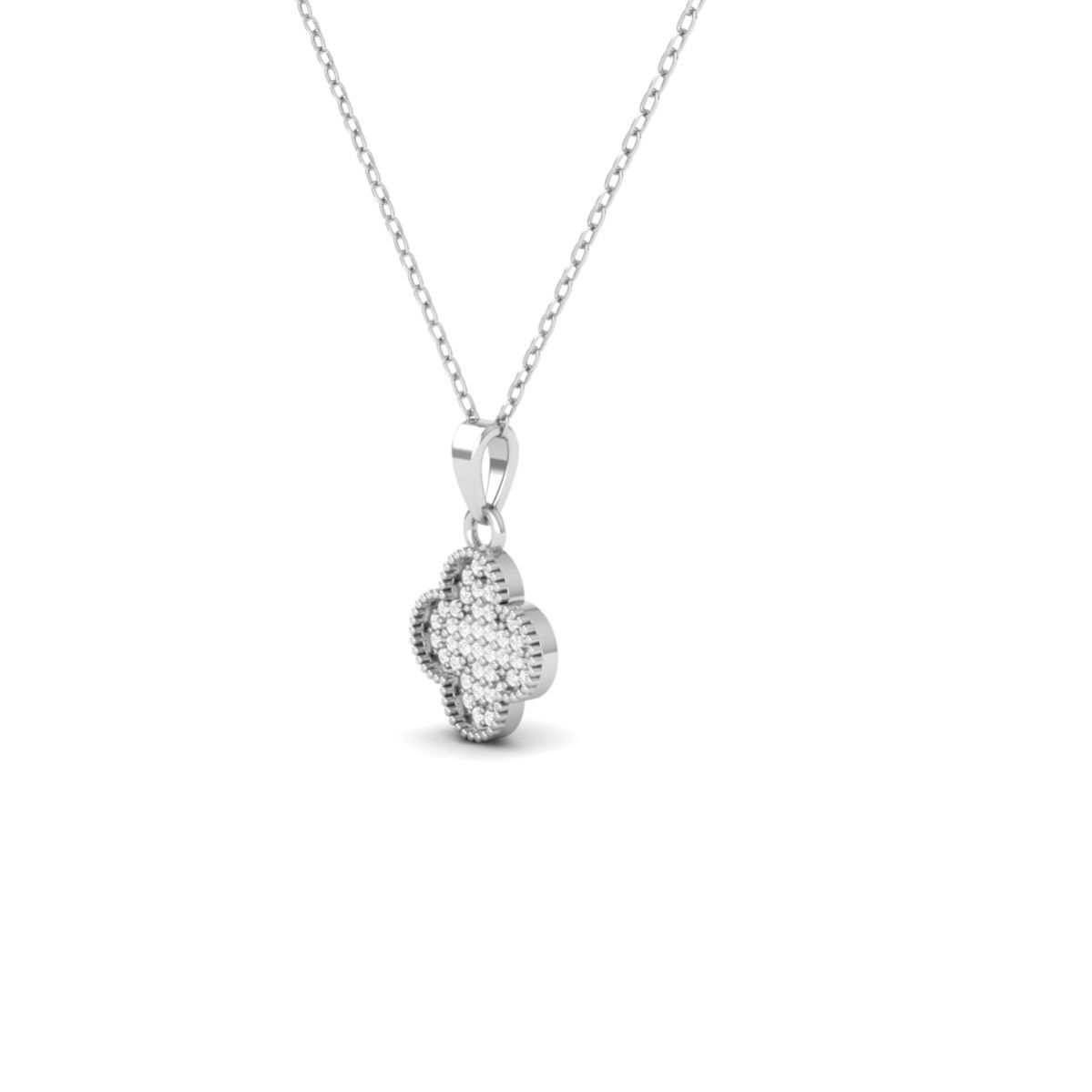 Moissanite Clover Pend...