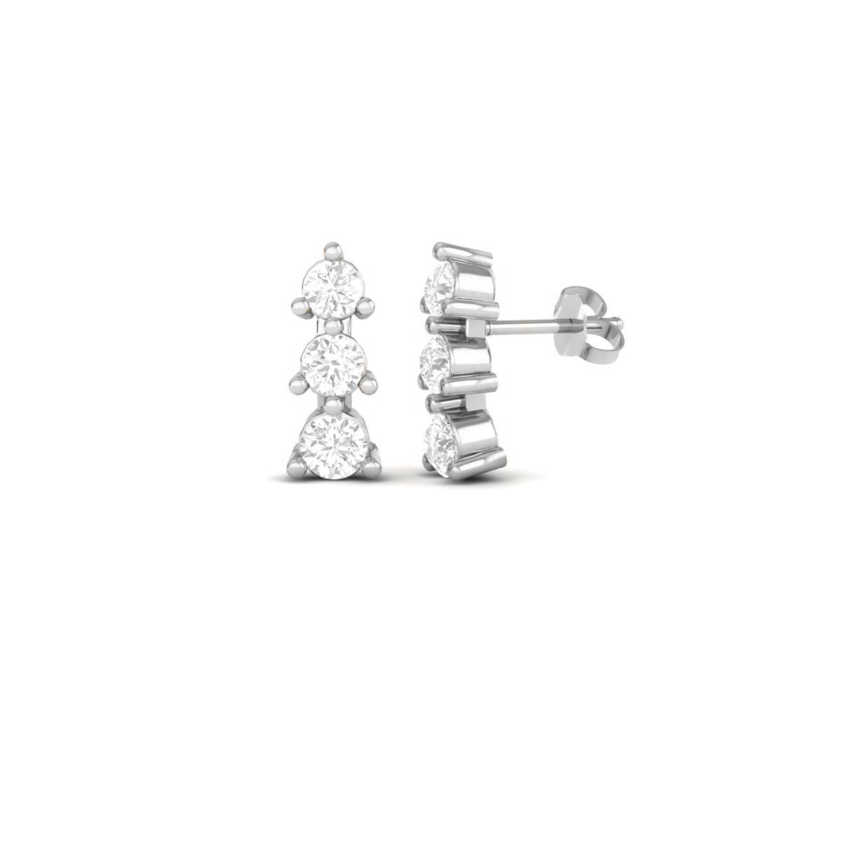 3 Stone Moissanite Dro...