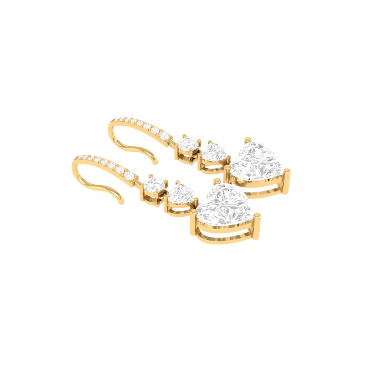 Heart Drop Diamond Ear...