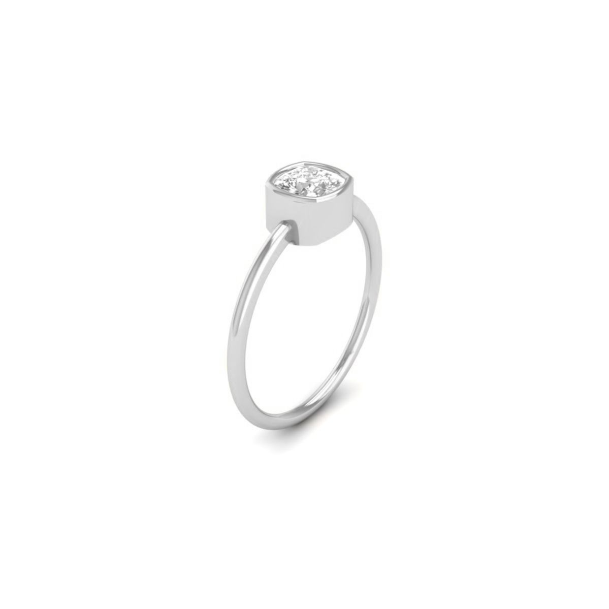 Bezel Set Cushion Halo...