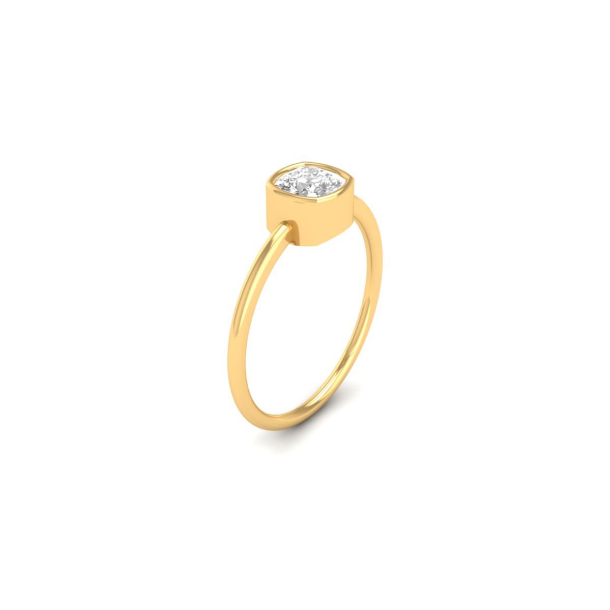 Bezel Set Cushion Halo...