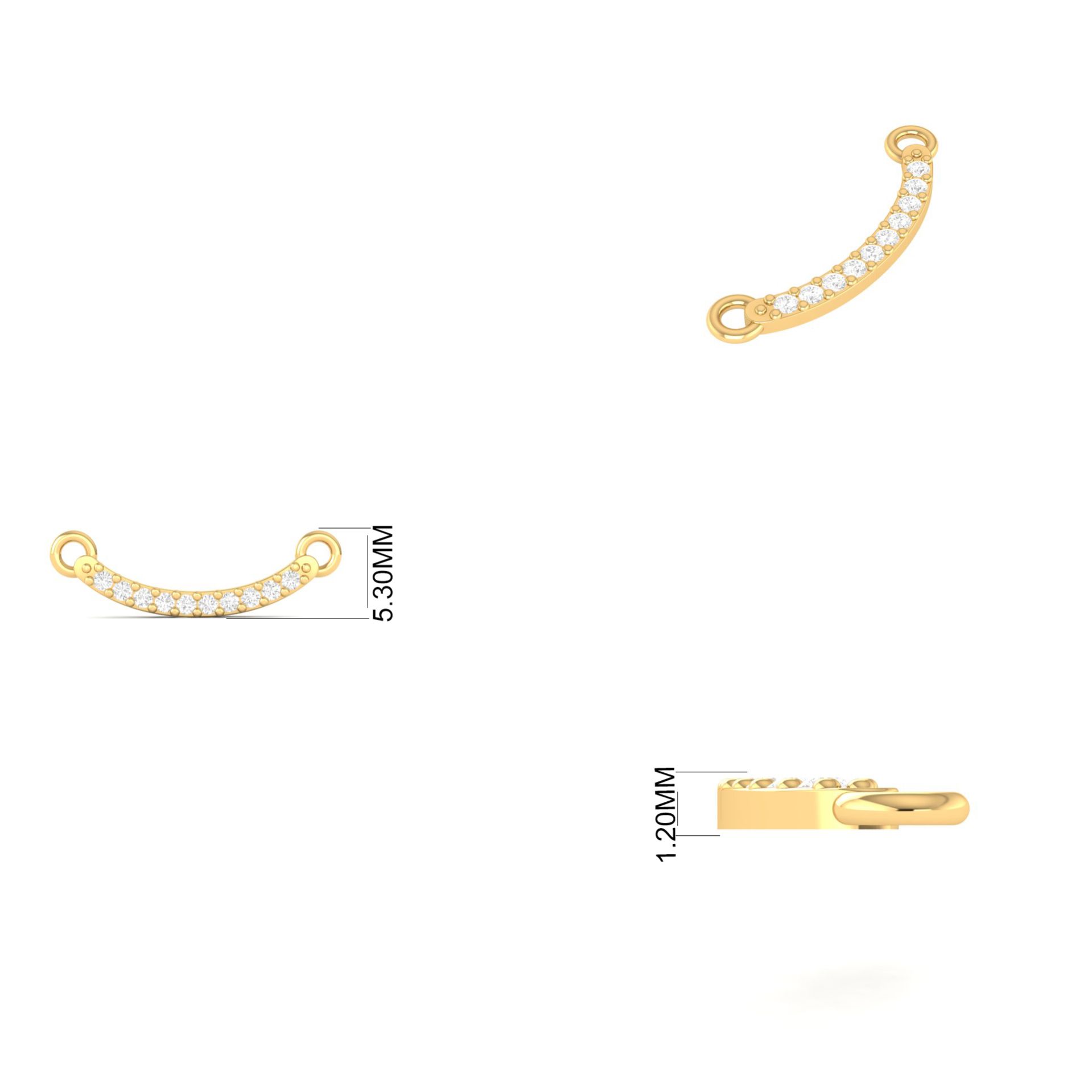 Curved Moissanite Bar ...