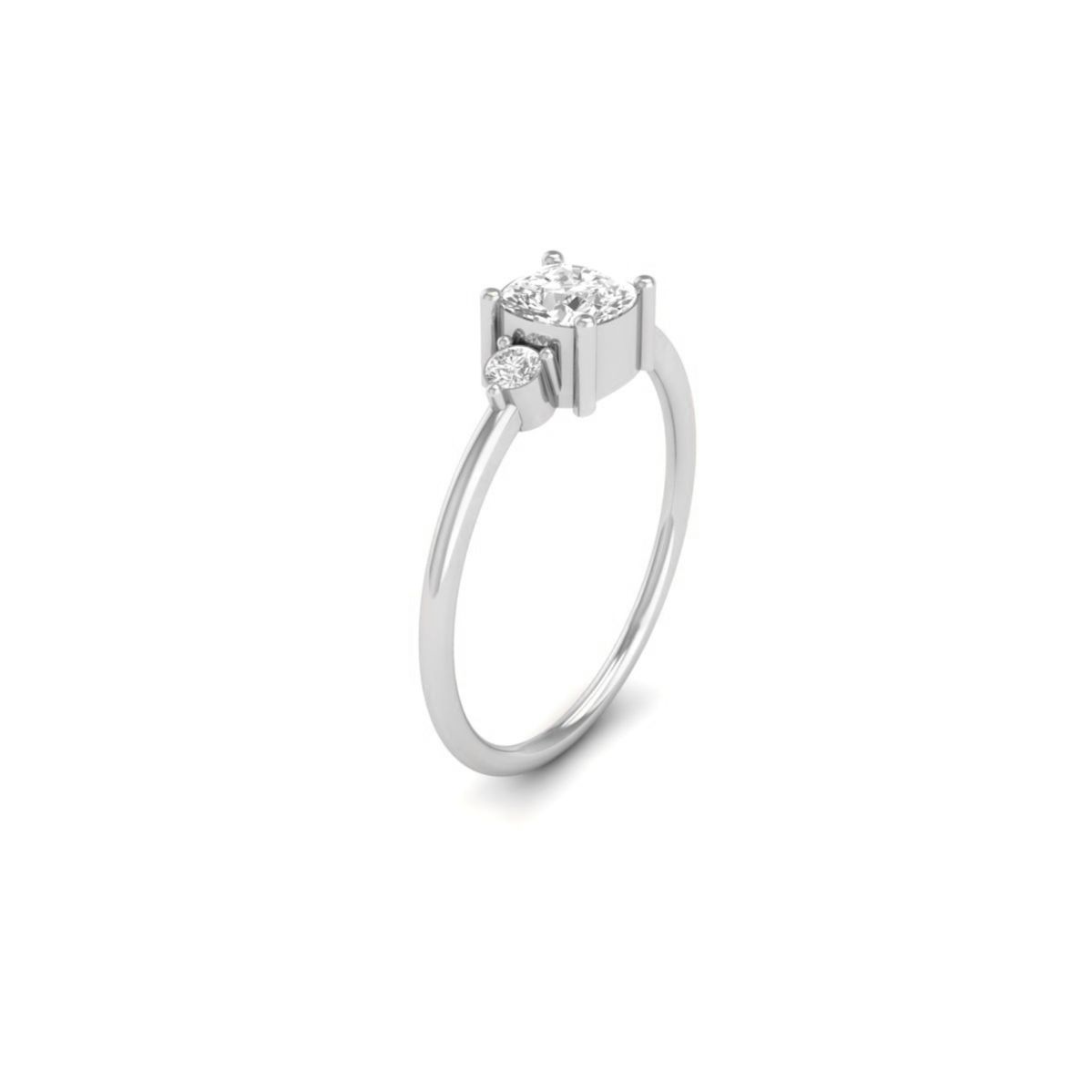 Cushion Cut Three Ston...
