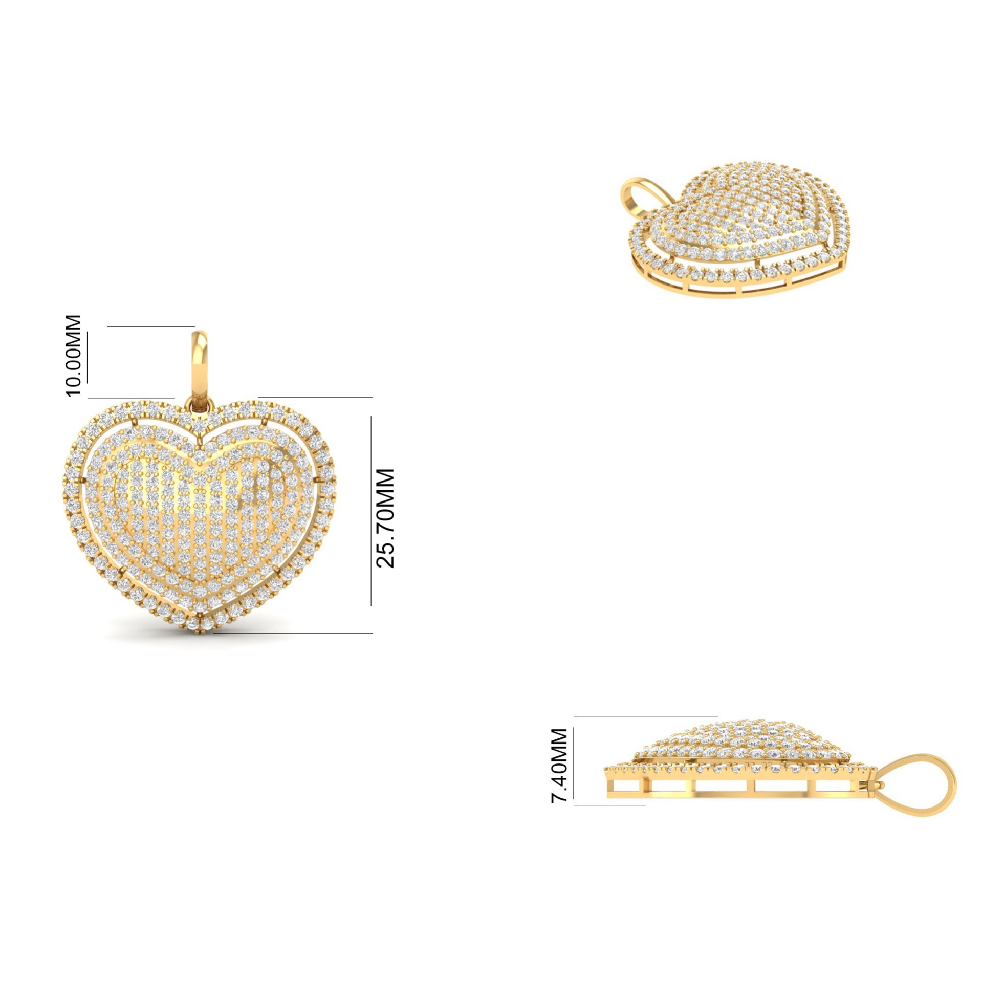 Double Heart Moissanit...