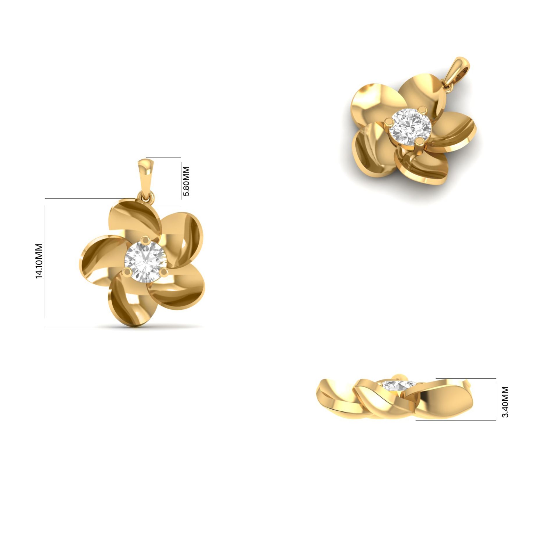 Floral Moissanite Pend...