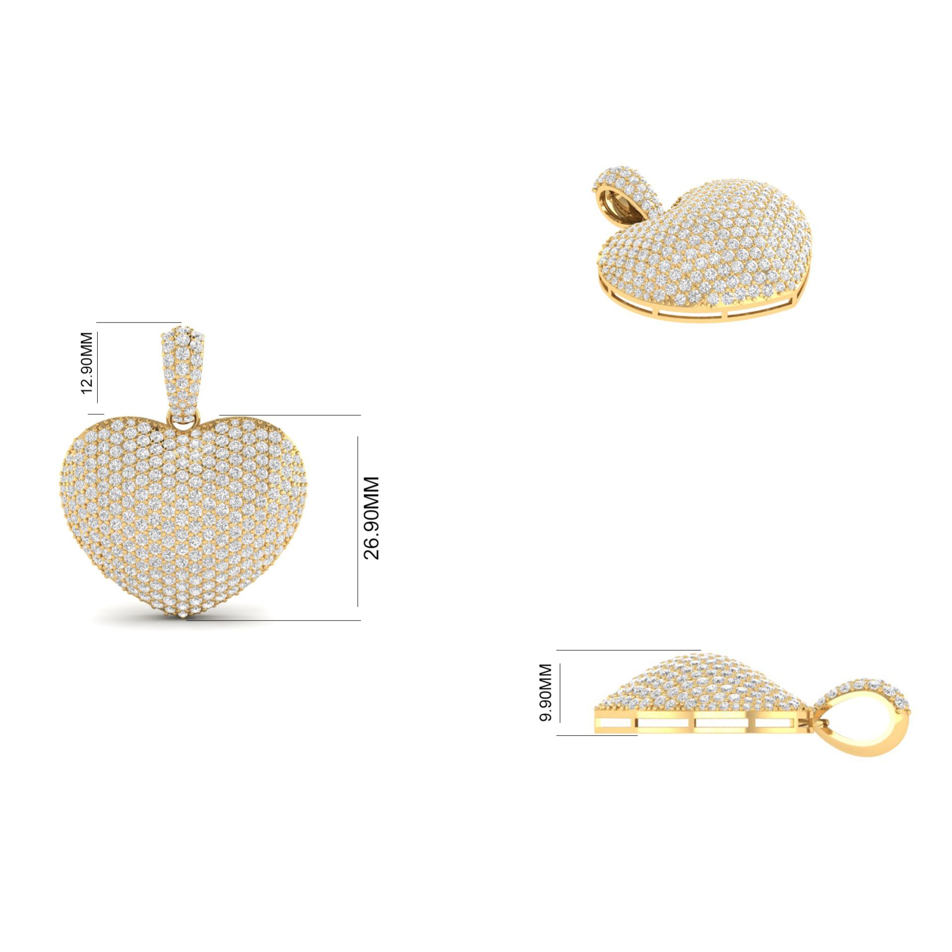 Full Pave Heart Moissa...