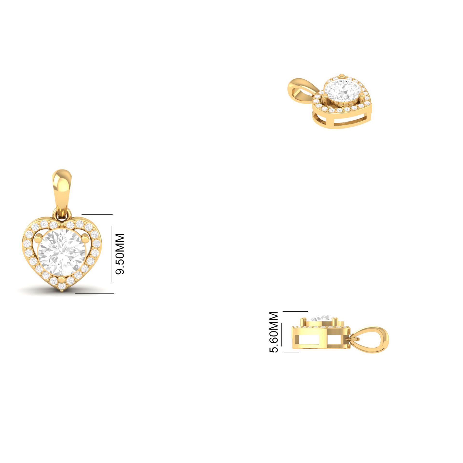 Heart Halo Moissanite ...