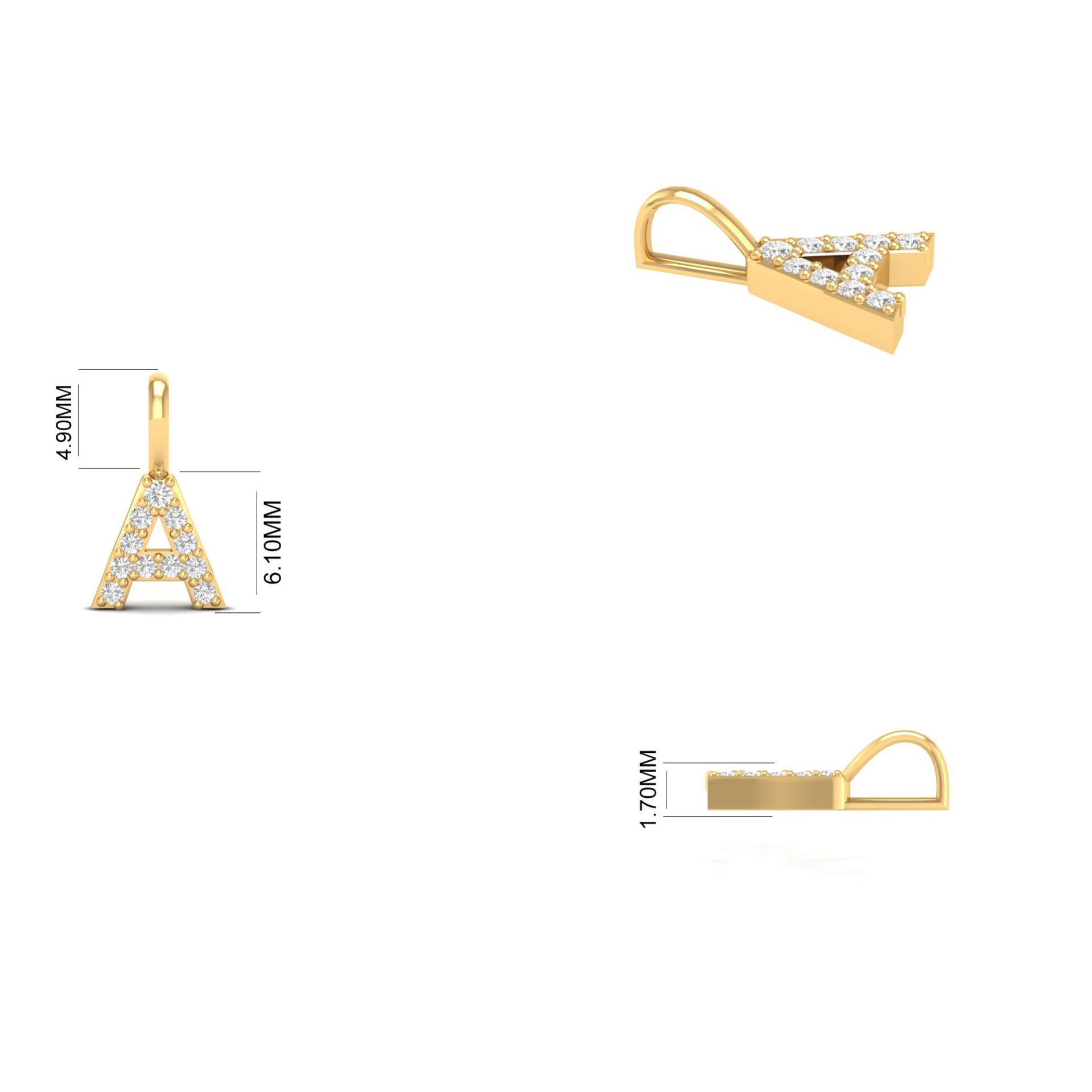 Initial A Diamond Pend...