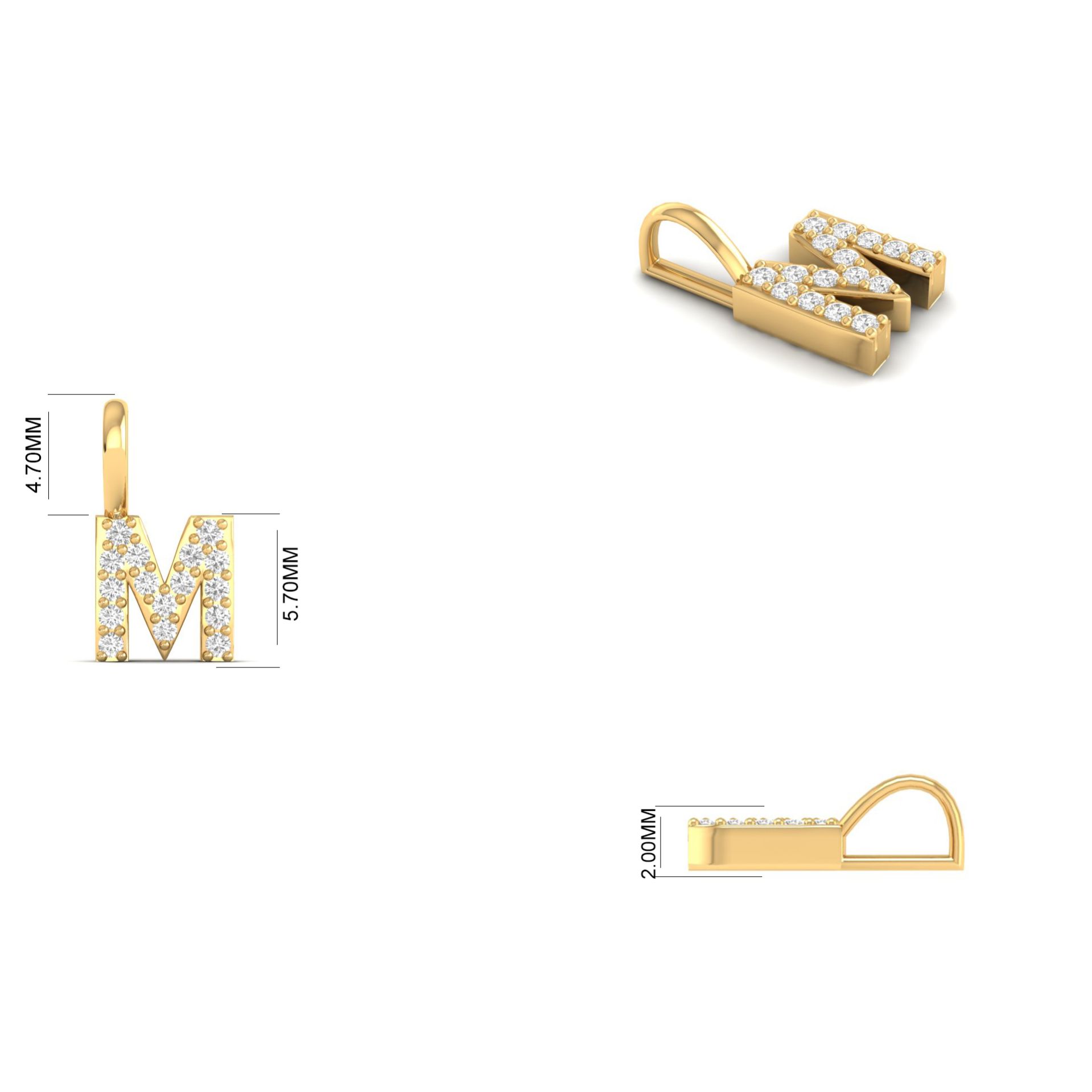 Initial M Pendant Neck...