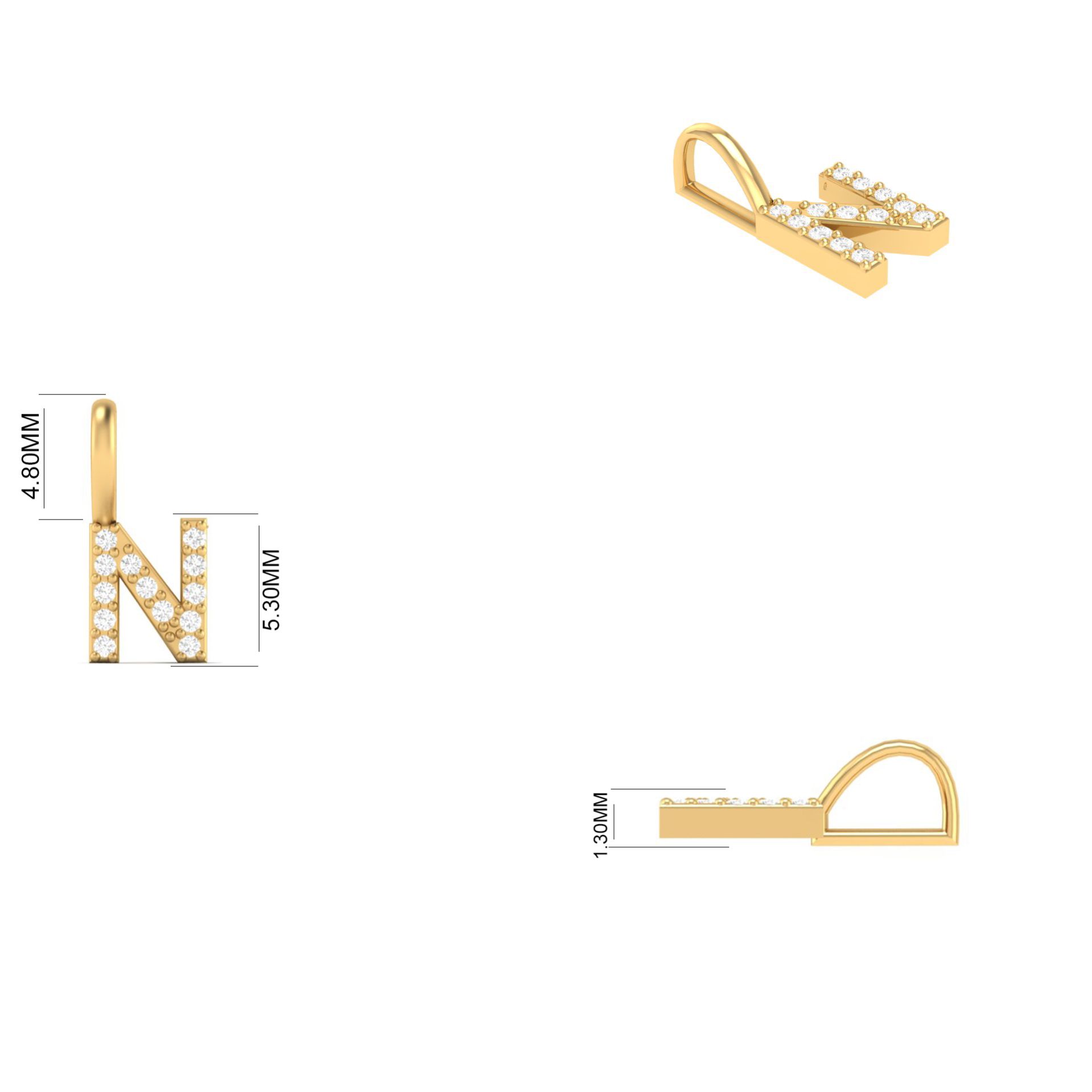 Initial N Pendant Neck...