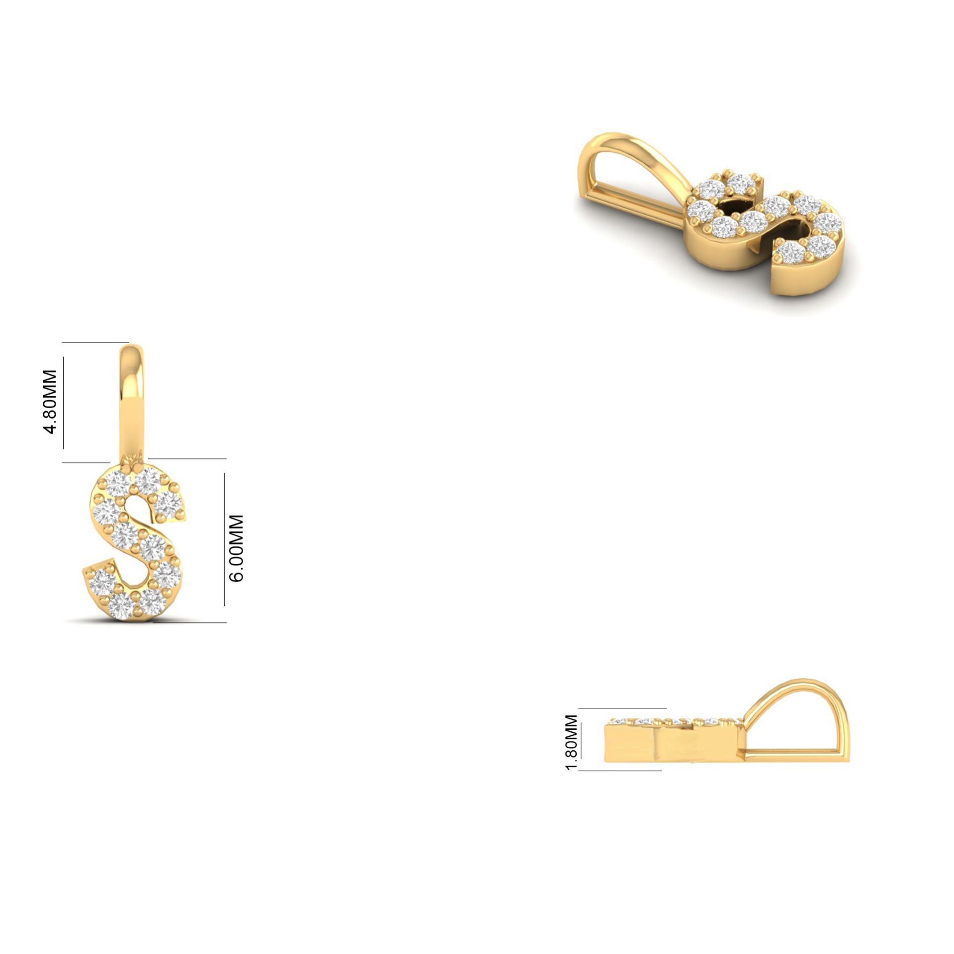 Initial S Pendant Neck...