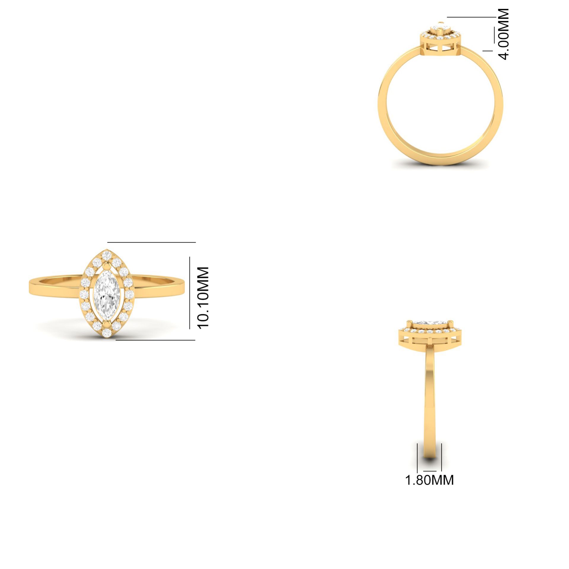 Marquise Cut Moissanit...