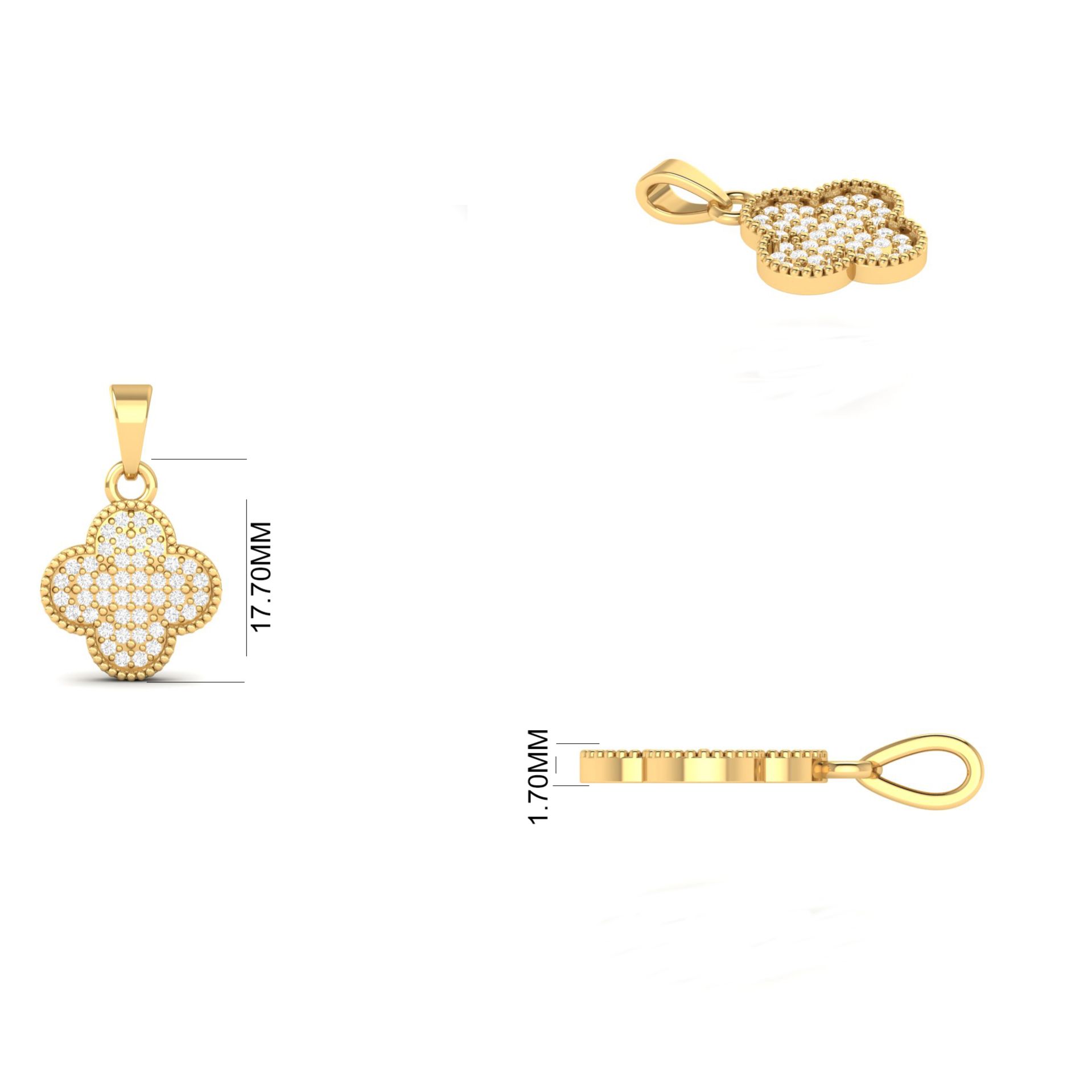 Moissanite Clover Pend...