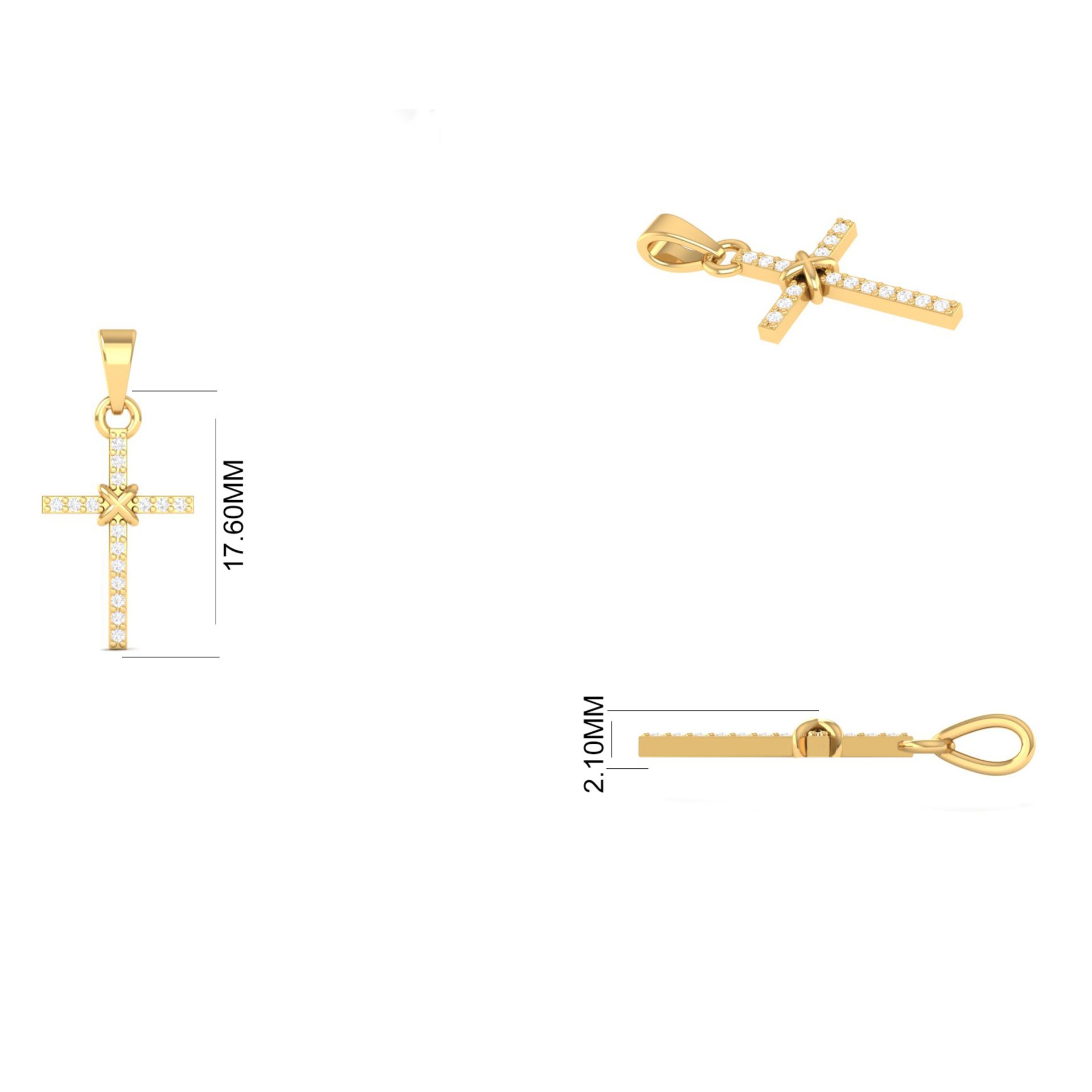 Moissanite Cross Penda...