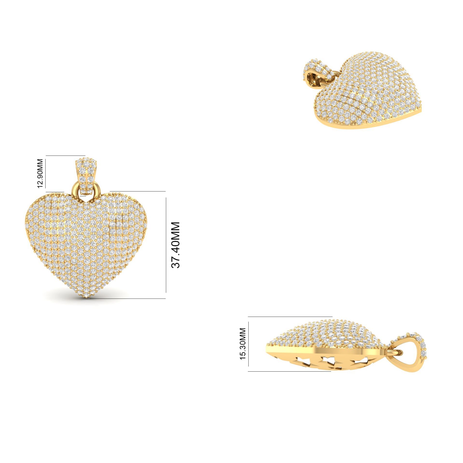 Moissanite Pave Heart ...