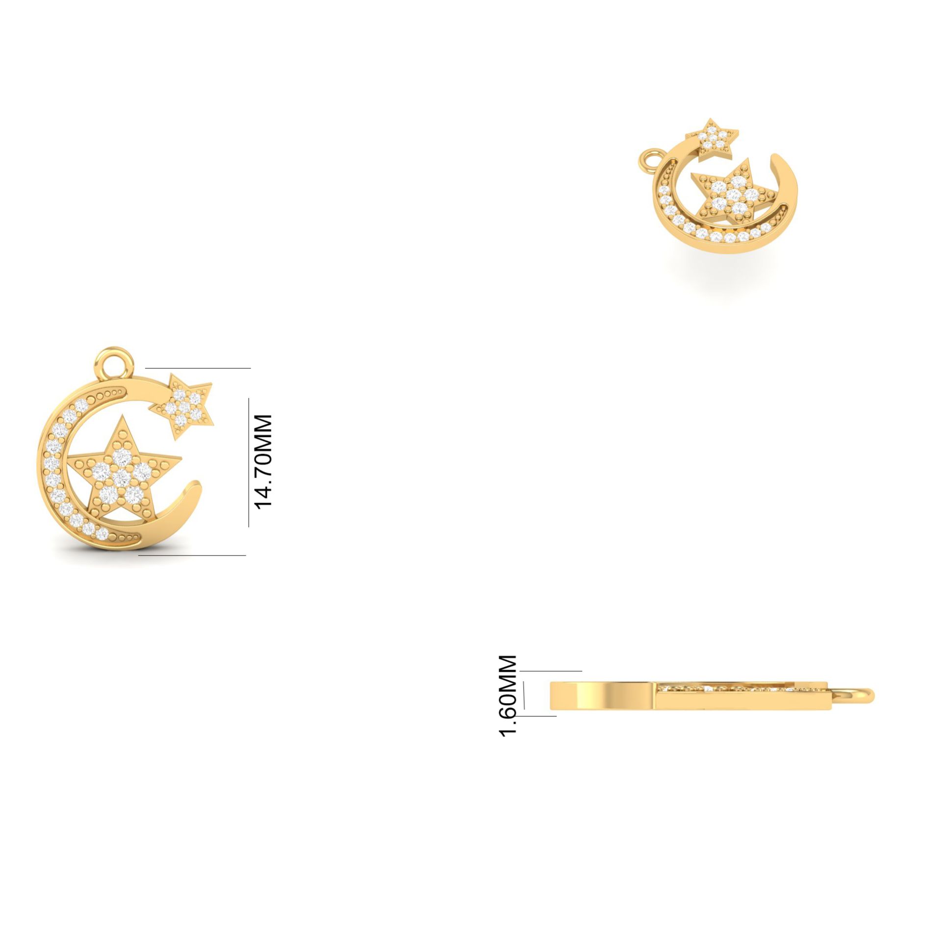 Moon and Star Pendant ...