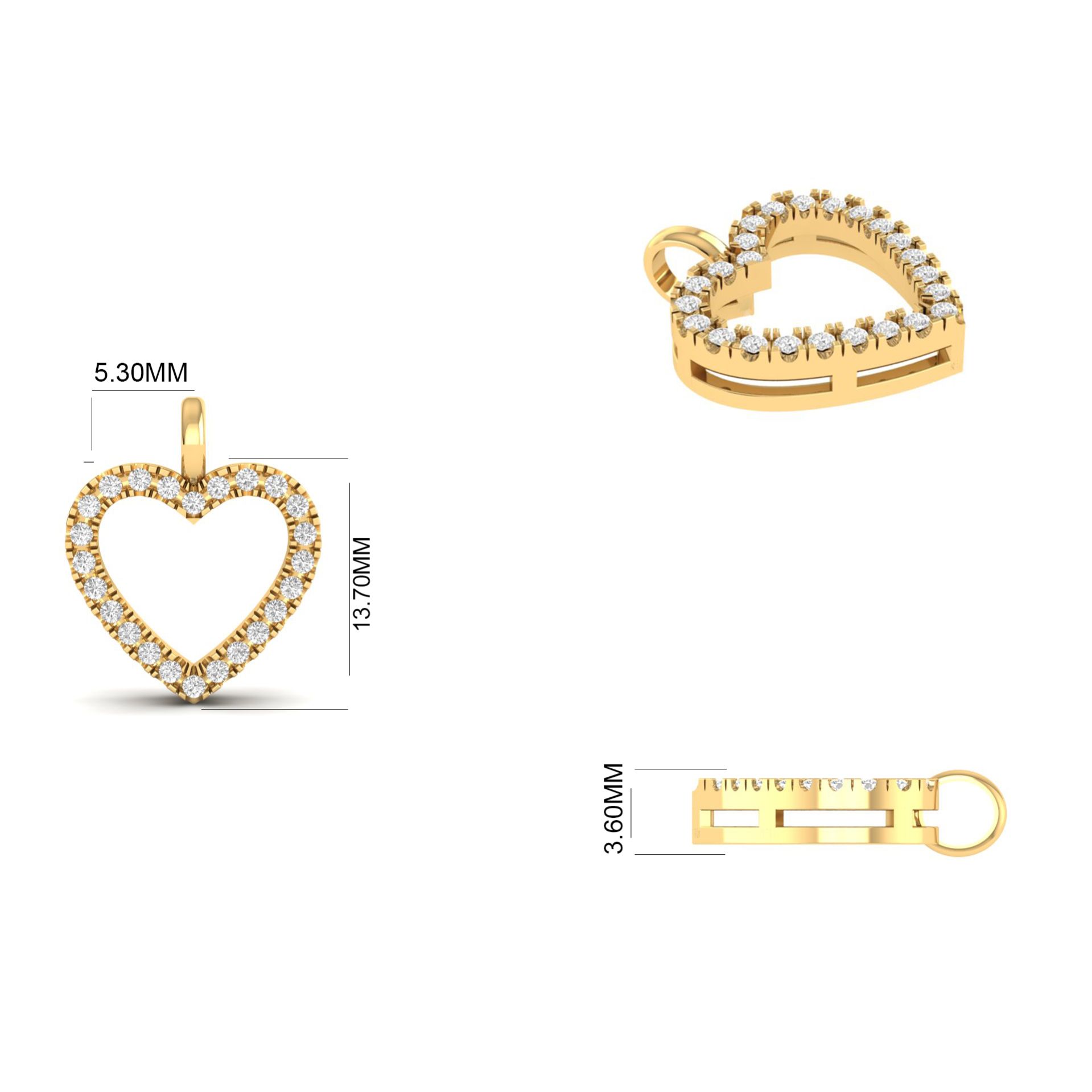 Open Heart Moissanite ...