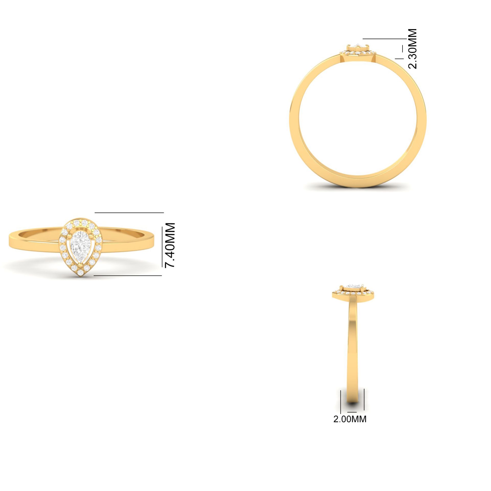 Pear Cut Halo Promise ...